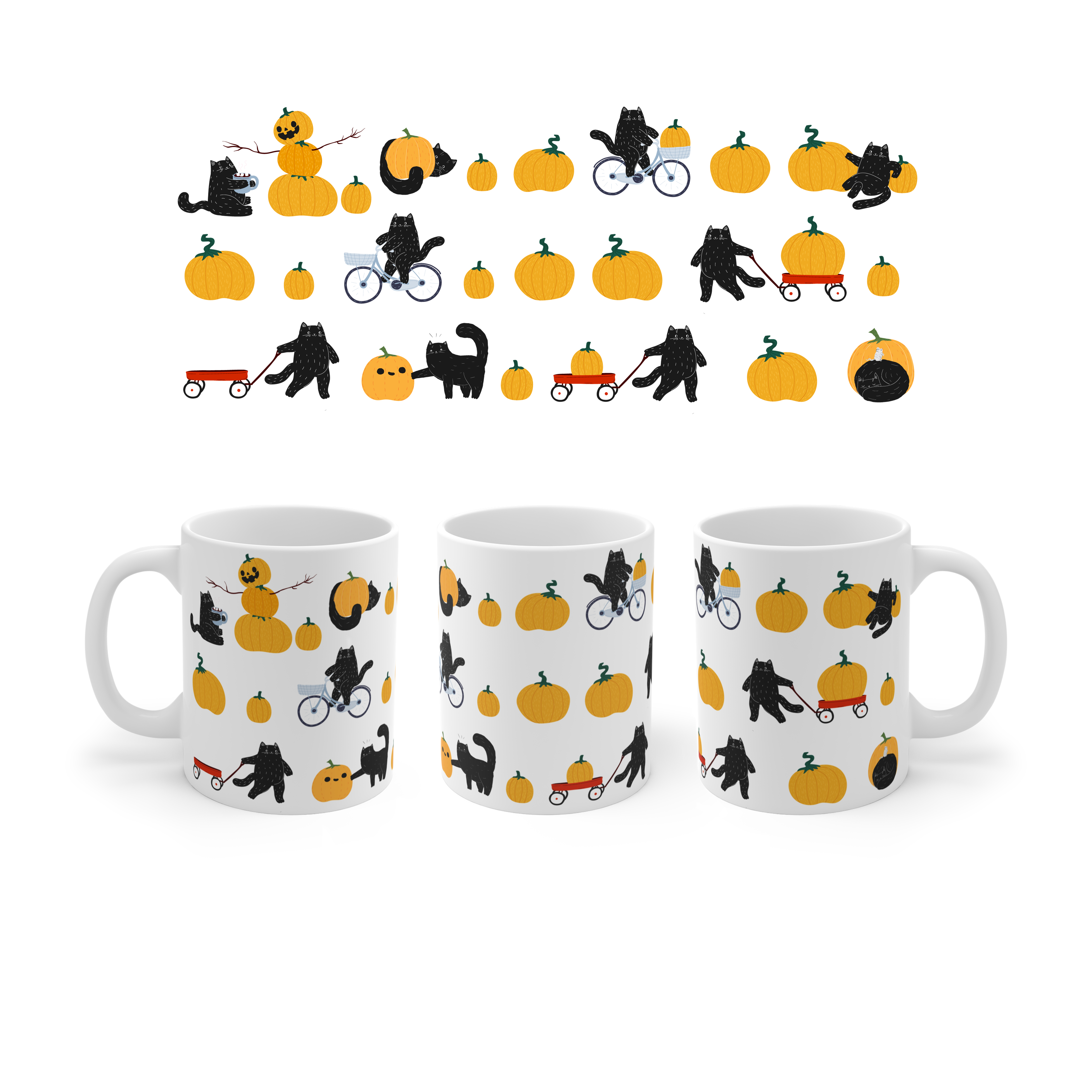 Cozy Fall Cats Mug | Playful Black Cats & Pumpkins | 11oz Ceramic Mug product thumbnail image Cozy Fall Cats Mug | Playful Black Cats & Pumpkins | 11oz Ceramic Mug product thumbnail image