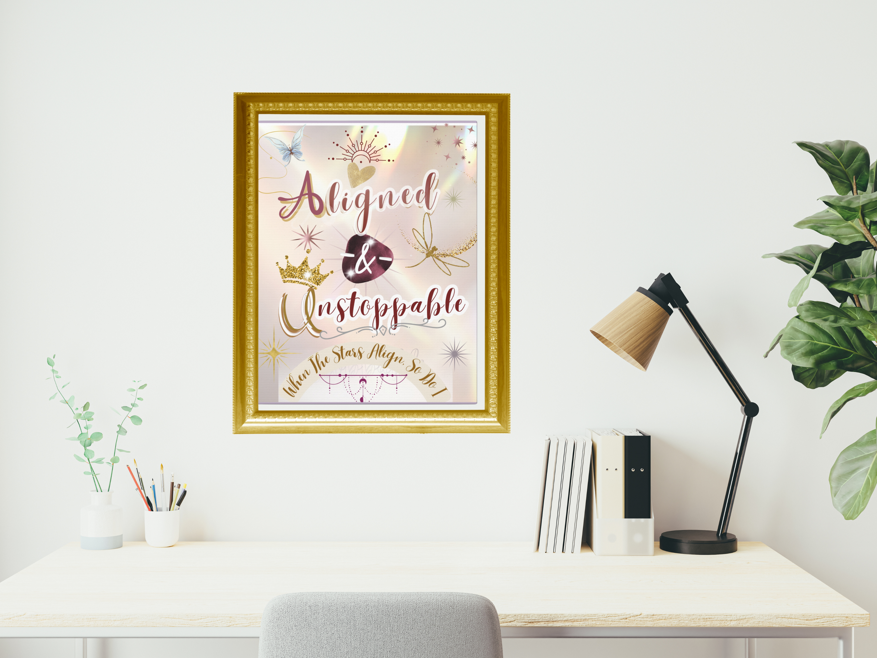 Aligned & Unstoppable - Celestial Canvas Wall Art | Motivational Quote Decor | Available in Multiple Sizes Aligned & Unstoppable - Celestial Canvas Wall Art | Motivational Quote Decor | Available in Multiple Sizes