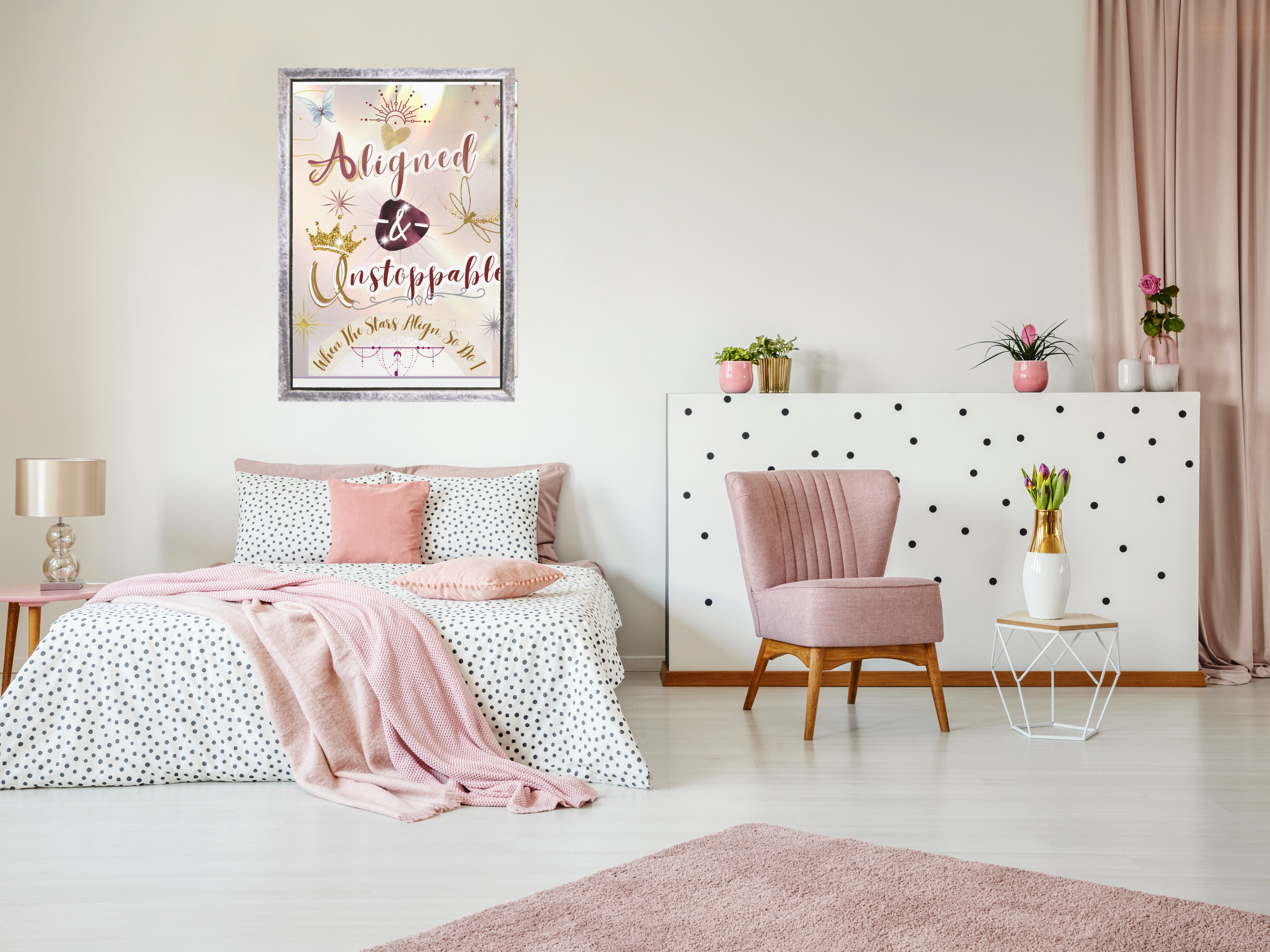 Aligned & Unstoppable - Celestial Canvas Wall Art | Motivational Quote Decor | Available in Multiple Sizes product thumbnail image Aligned & Unstoppable - Celestial Canvas Wall Art | Motivational Quote Decor | Available in Multiple Sizes product thumbnail image