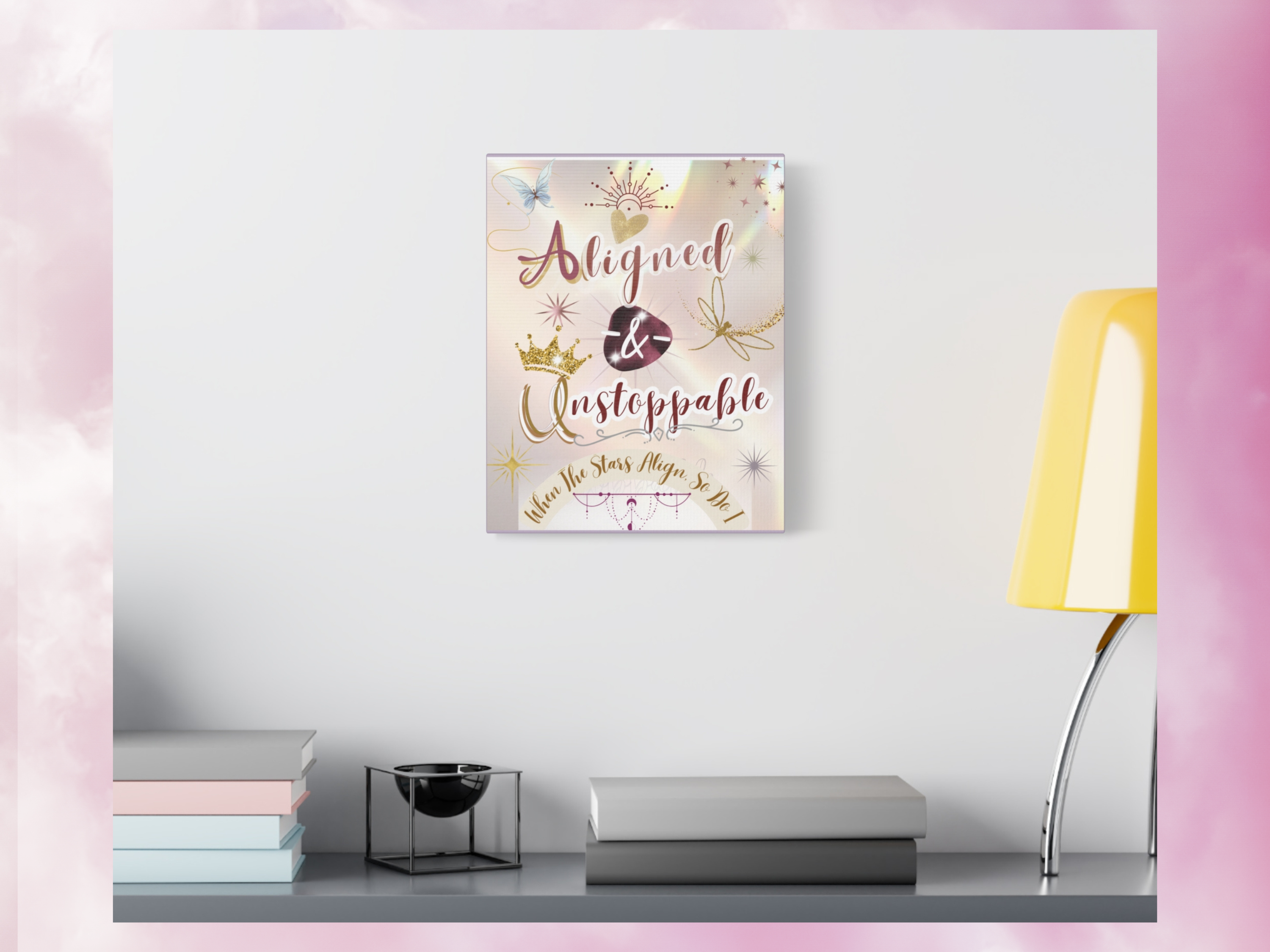 Aligned & Unstoppable - Celestial Canvas Wall Art | Motivational Quote Decor | Available in Multiple Sizes product thumbnail image Aligned & Unstoppable - Celestial Canvas Wall Art | Motivational Quote Decor | Available in Multiple Sizes product thumbnail image