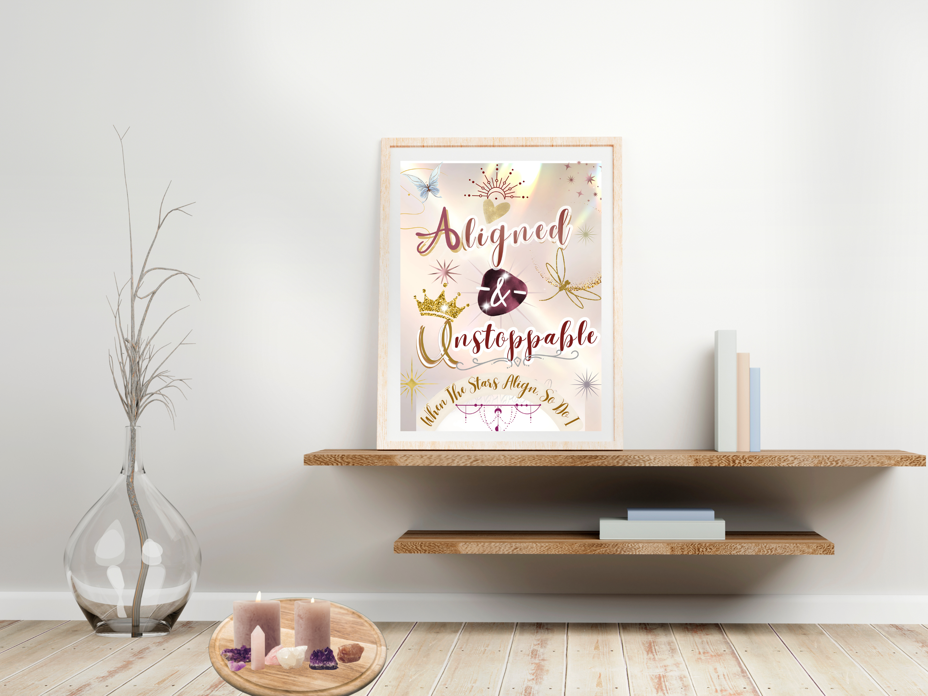 Aligned & Unstoppable - Celestial Canvas Wall Art | Motivational Quote Decor | Available in Multiple Sizes product thumbnail image Aligned & Unstoppable - Celestial Canvas Wall Art | Motivational Quote Decor | Available in Multiple Sizes product thumbnail image