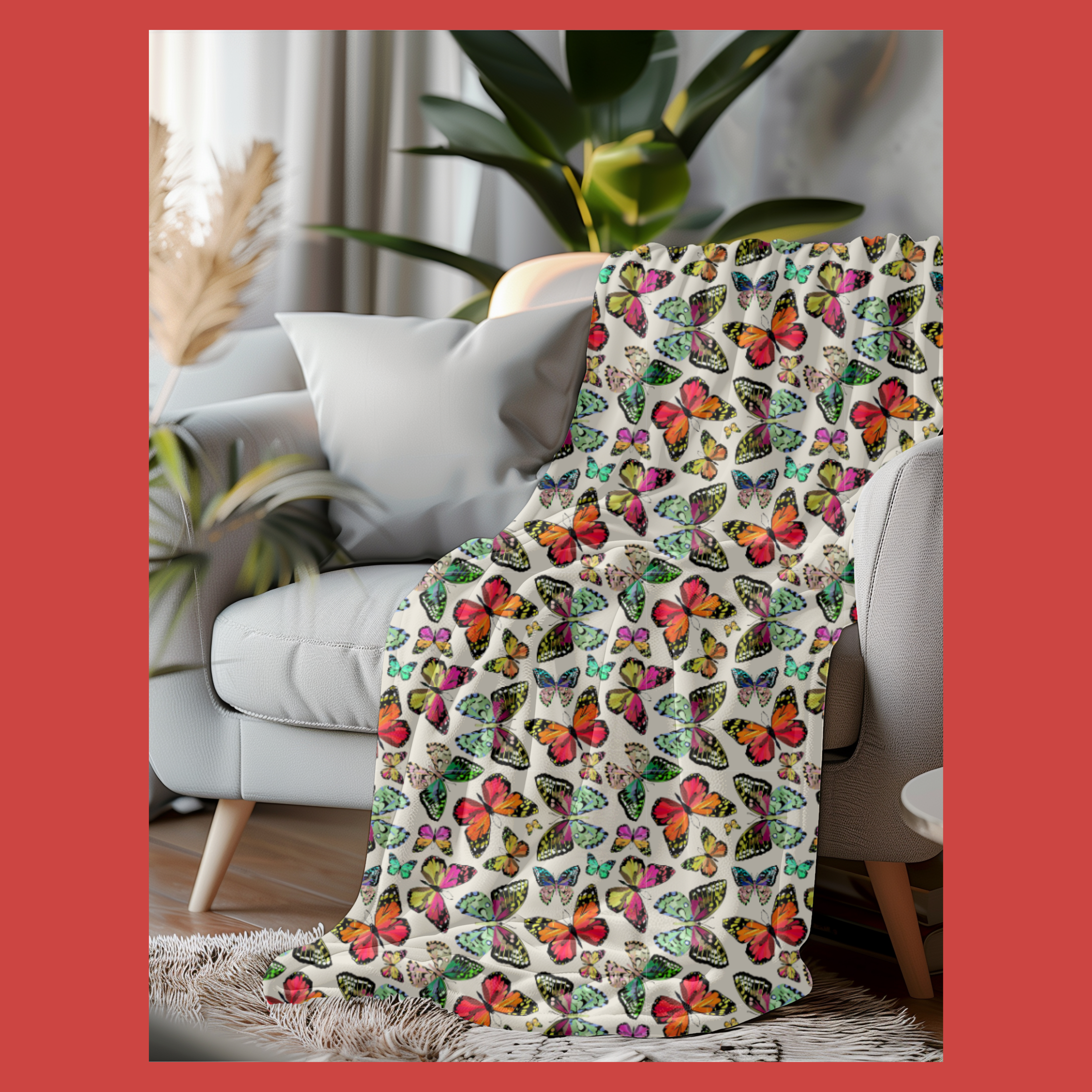 Colorful Cozy Butterfly Velveteen Blanket Colorful Cozy Butterfly Velveteen Blanket