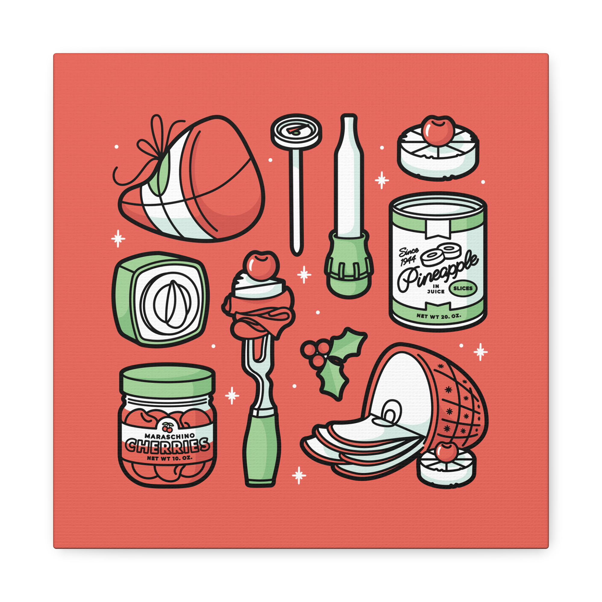 Christmas Ham Canva Art Print in Cherry product thumbnail image
