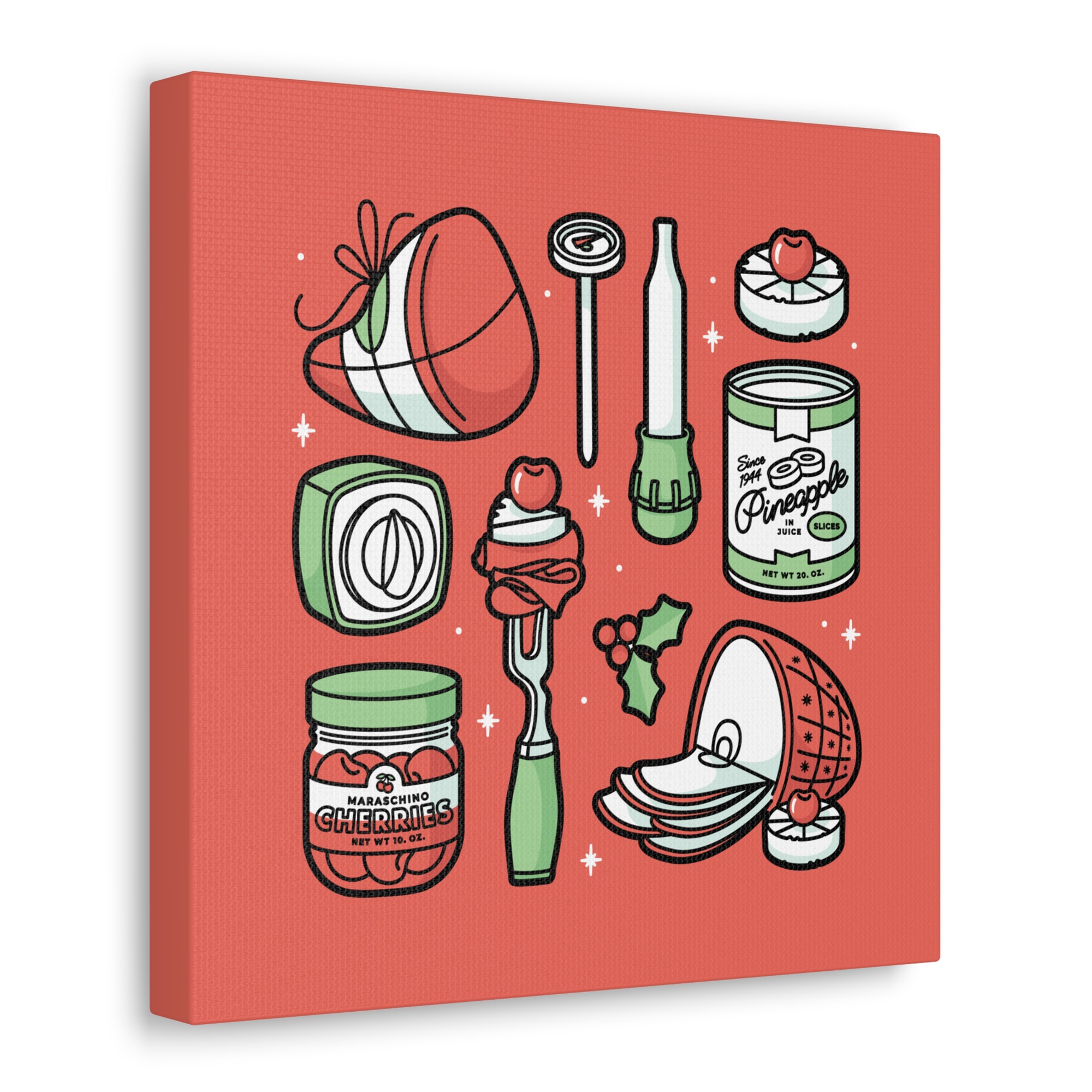 Christmas Ham Canva Art Print in Cherry product thumbnail image