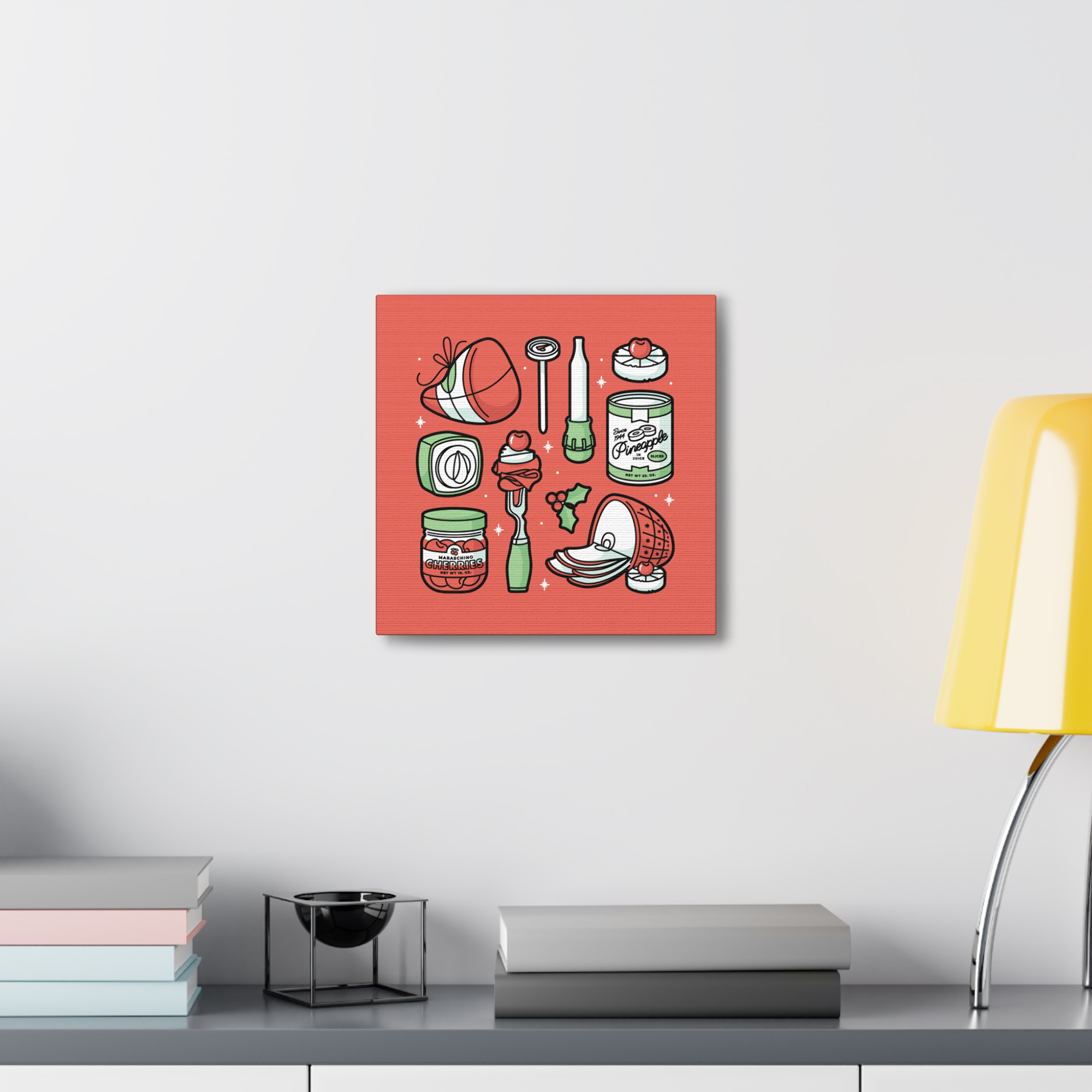 Christmas Ham Canva Art Print in Cherry product thumbnail image