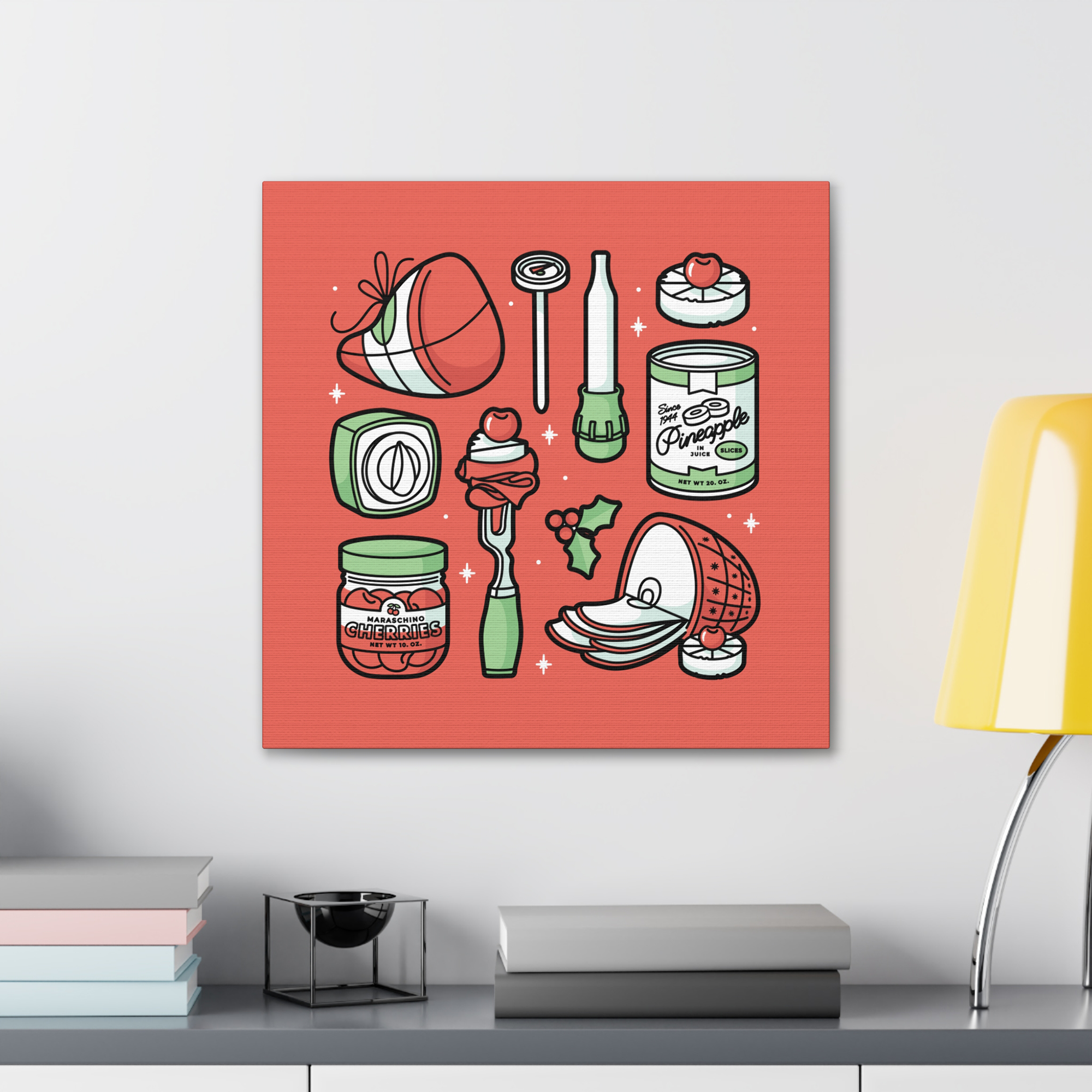 Christmas Ham Canva Art Print in Cherry product thumbnail image