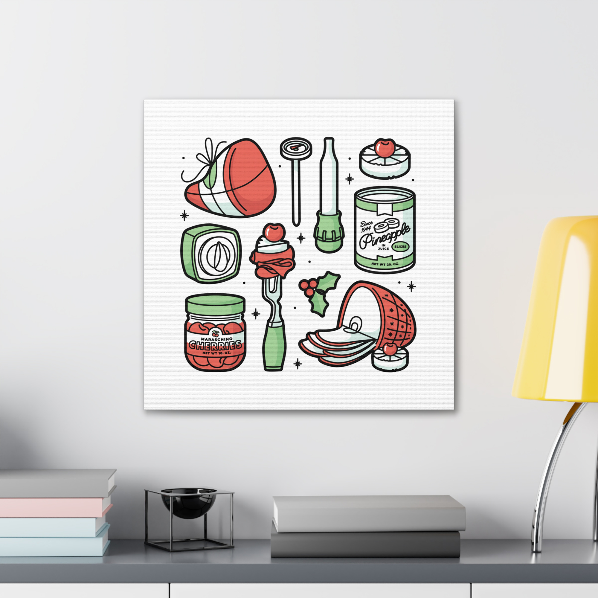 Christmas Ham Canva Art Print in Marshmallow product thumbnail image