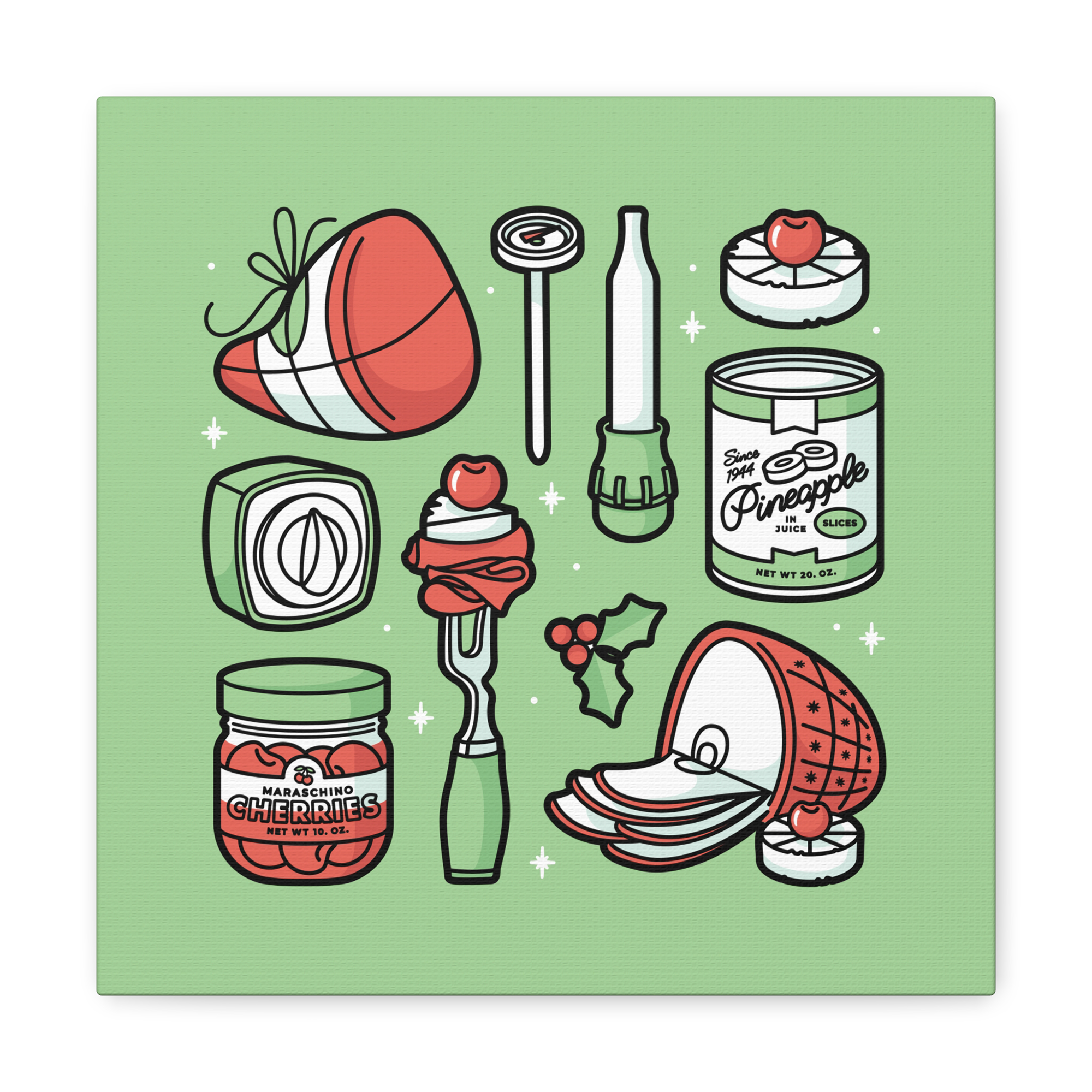 Christmas Ham Canva Art Print in Jadeite product thumbnail image