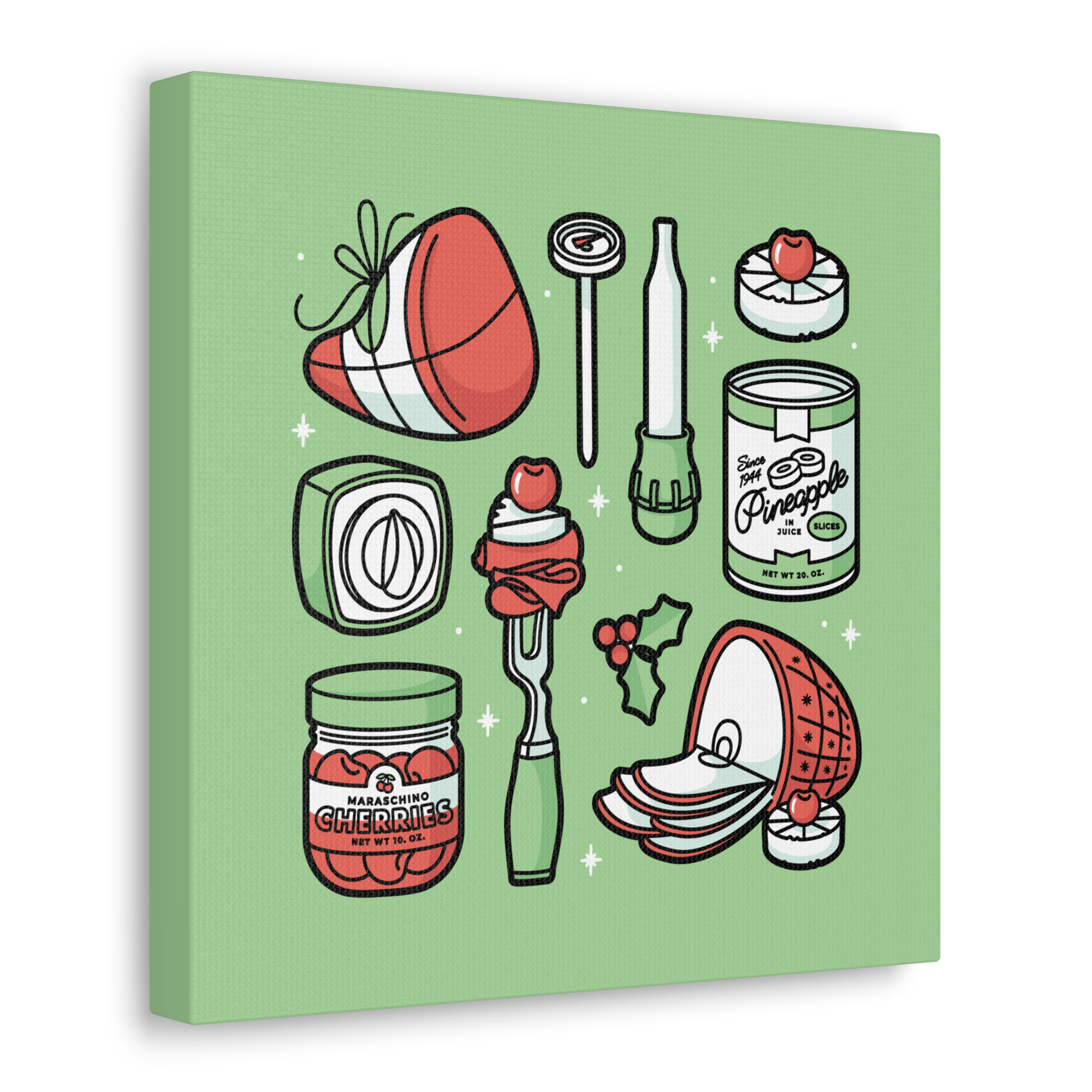Christmas Ham Canva Art Print in Jadeite product thumbnail image