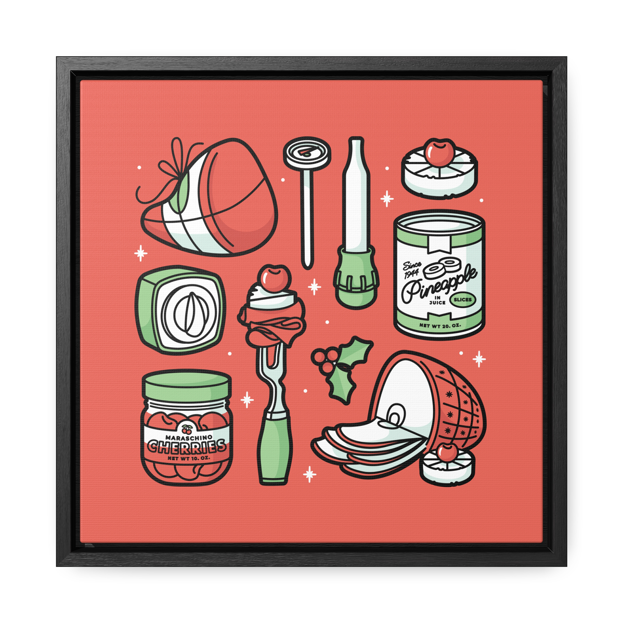 Christmas Ham Framed Canvas in Cherry product thumbnail image