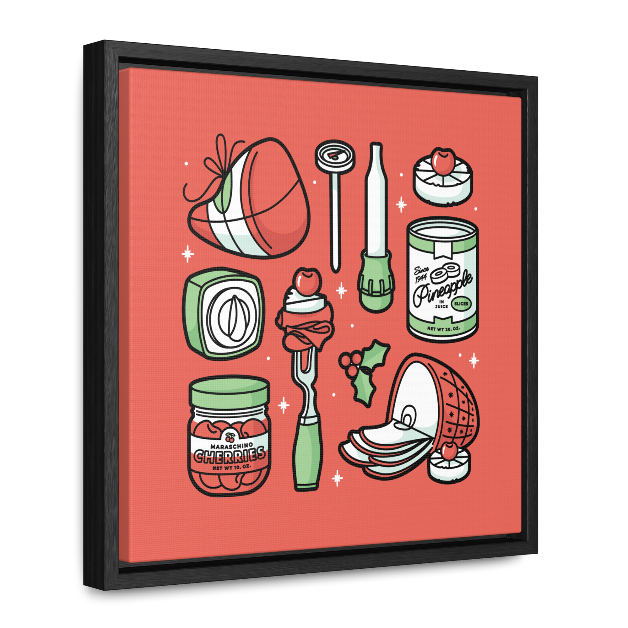 Christmas Ham Framed Canvas in Cherry product thumbnail image