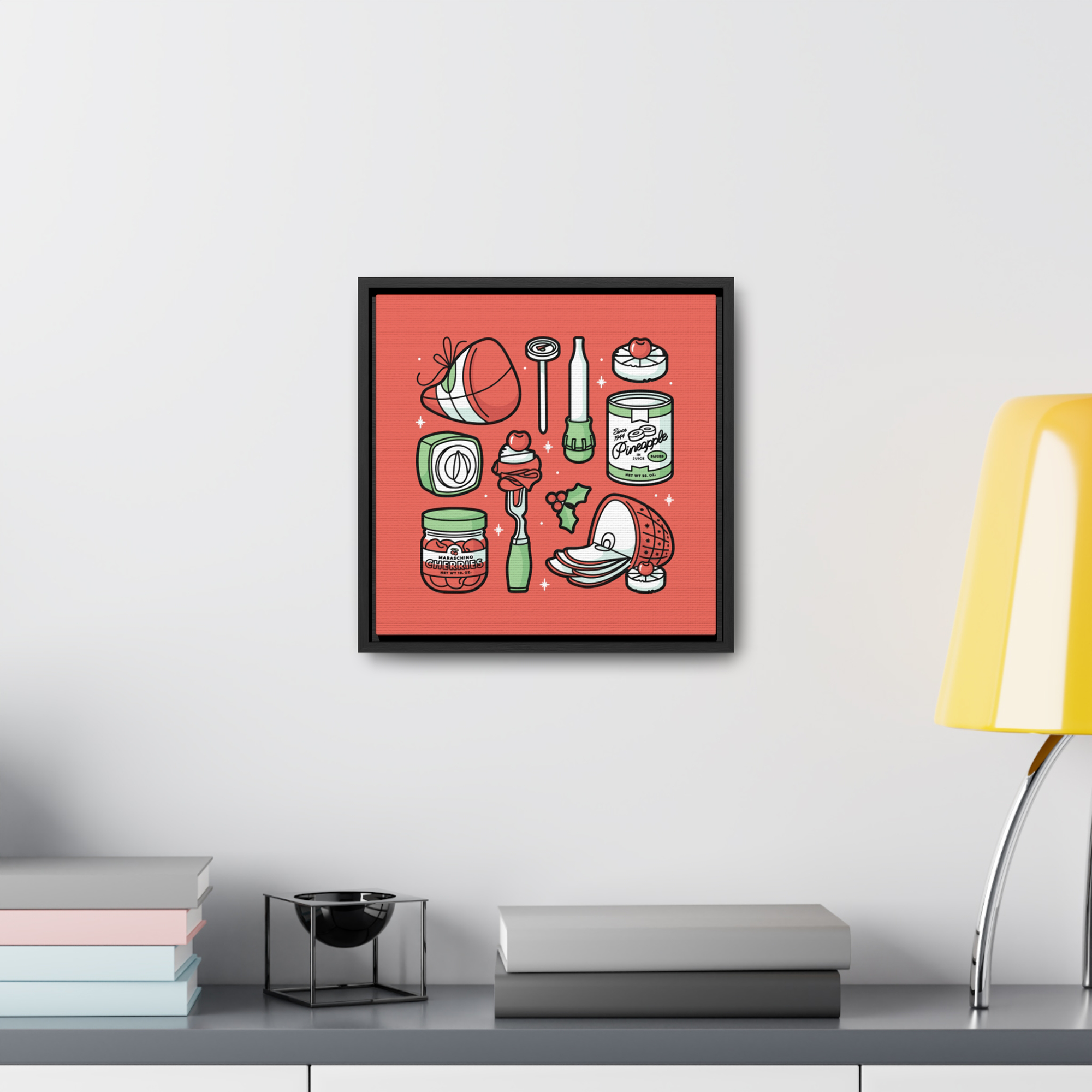Christmas Ham Framed Canvas in Cherry product thumbnail image