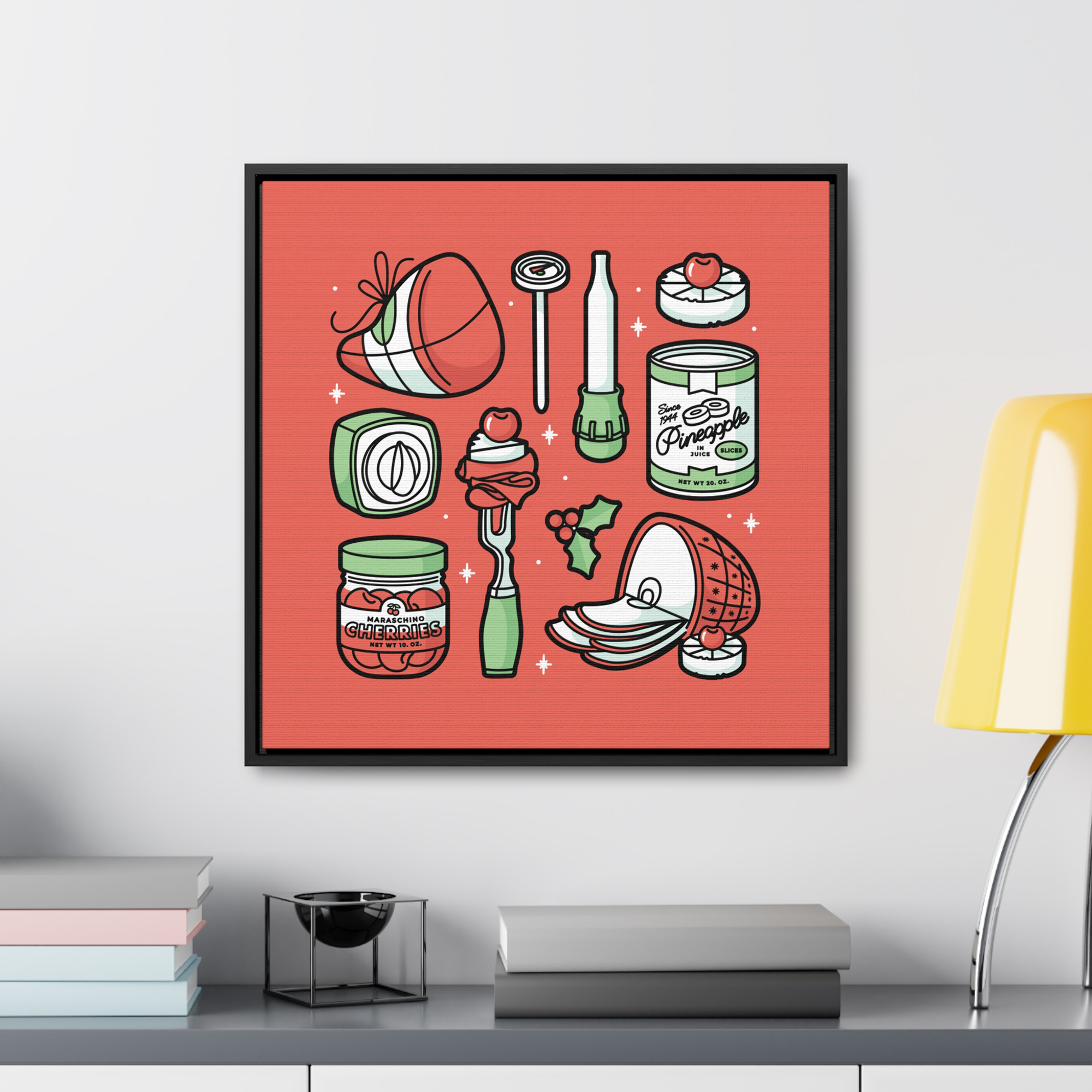 Christmas Ham Framed Canvas in Cherry product thumbnail image
