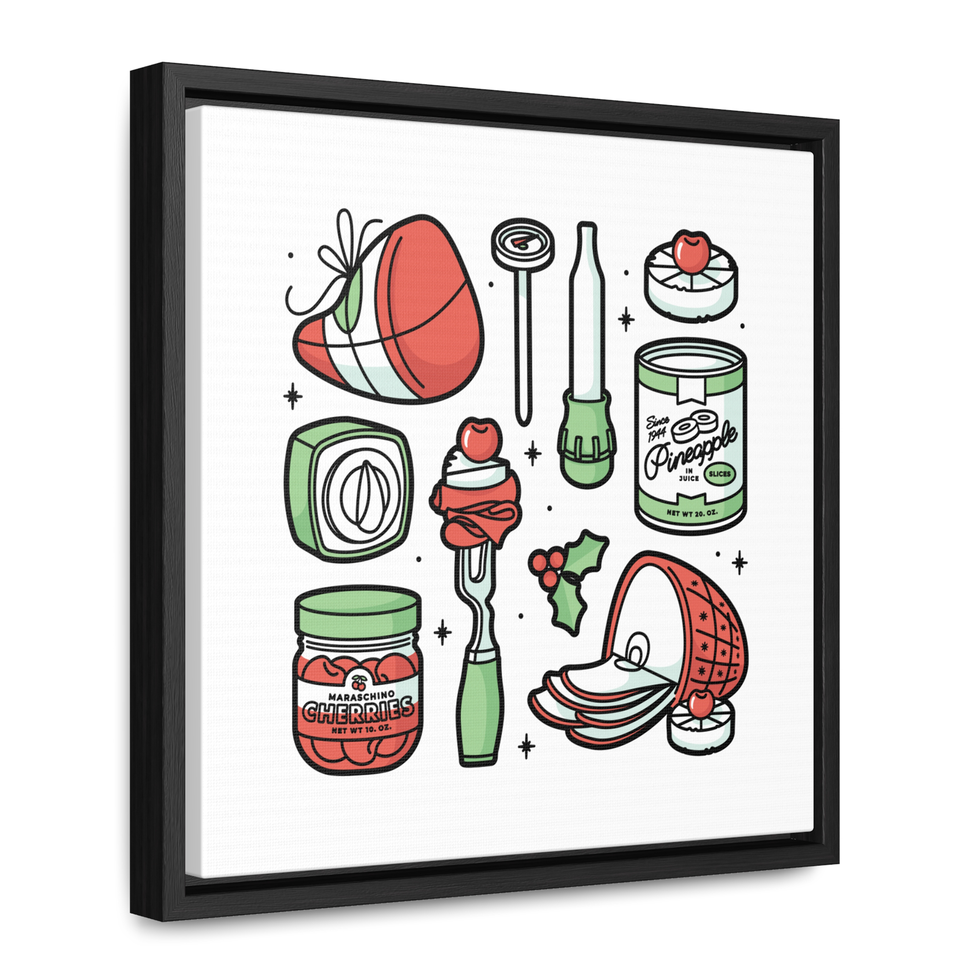Christmas Ham Framed Canvas in Marshmallow product thumbnail image