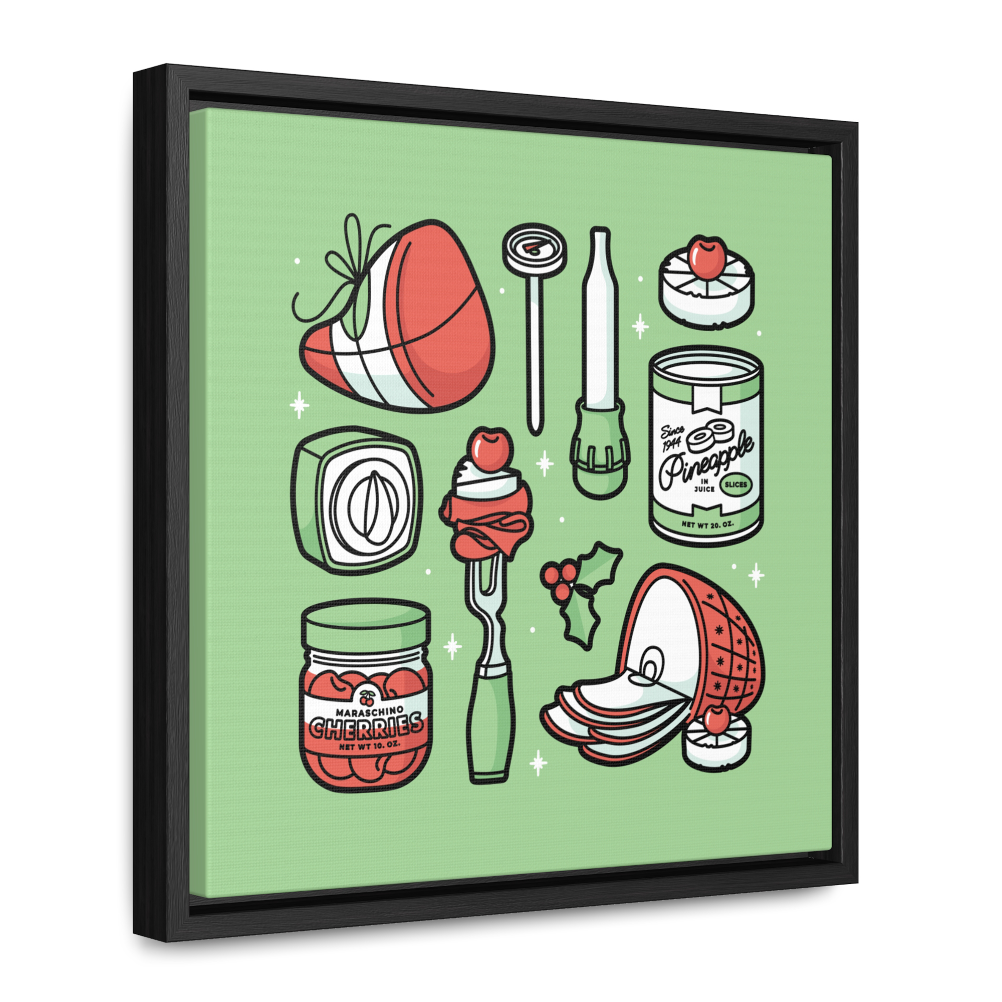 Christmas Ham Framed Canvas in Jadeite product thumbnail image