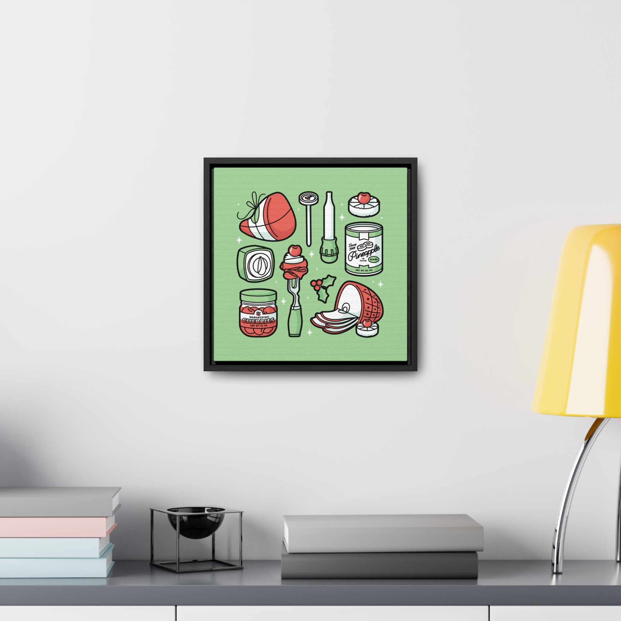 Christmas Ham Framed Canvas in Jadeite product thumbnail image