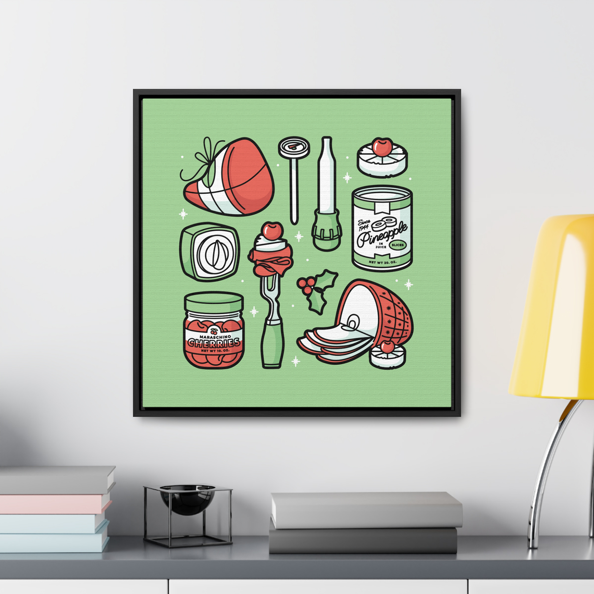 Christmas Ham Framed Canvas in Jadeite product thumbnail image