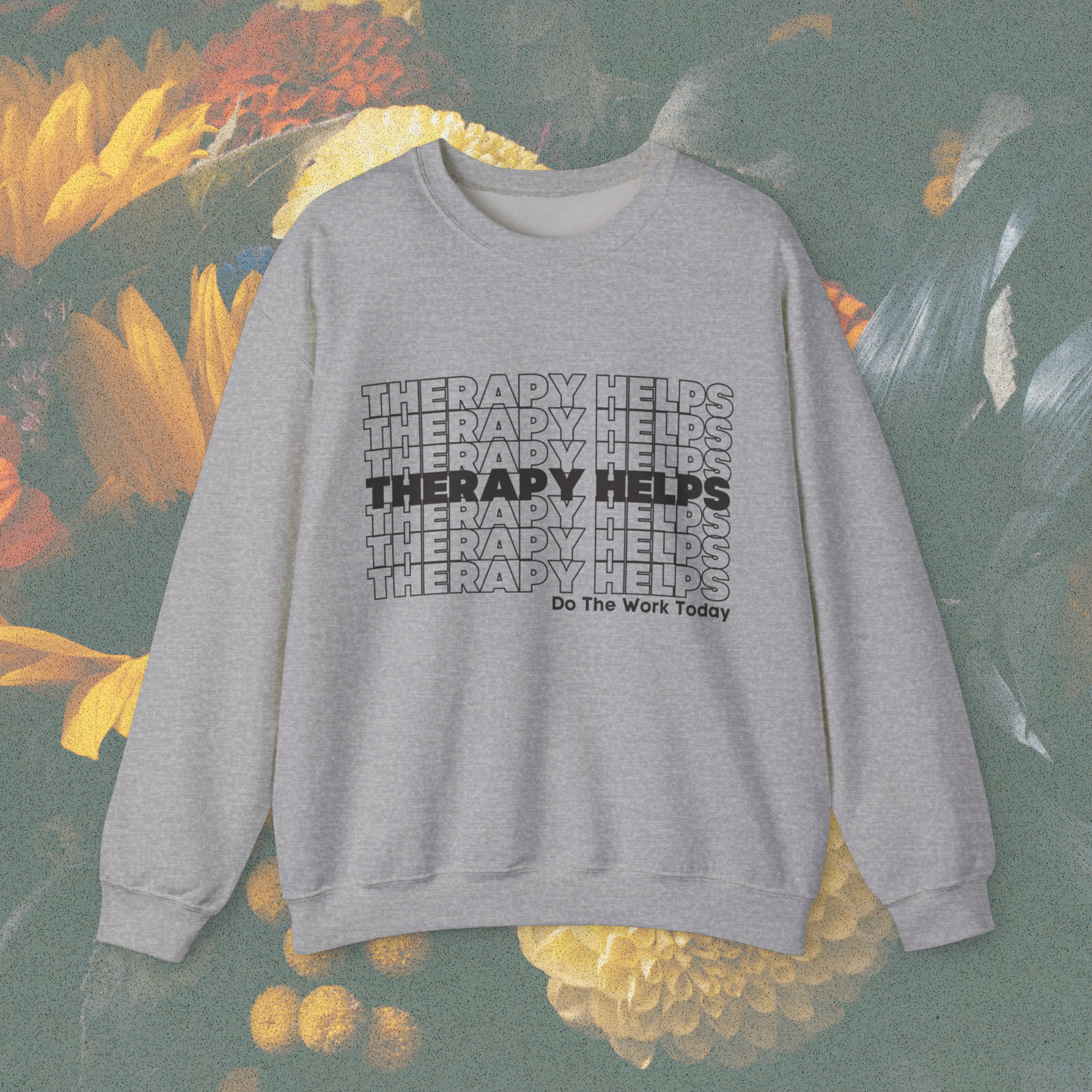 Therapy Helps Crewneck Sweatshirt product thumbnail image Therapy Helps Crewneck Sweatshirt product thumbnail image