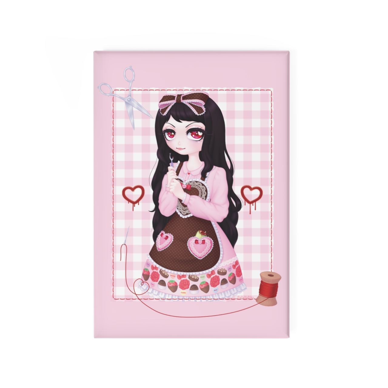 "You Are Mine" Kawaii Anime Yandere Valentine's Day Rectangular Button Magnet "You Are Mine" Kawaii Anime Yandere Valentine's Day Rectangular Button Magnet