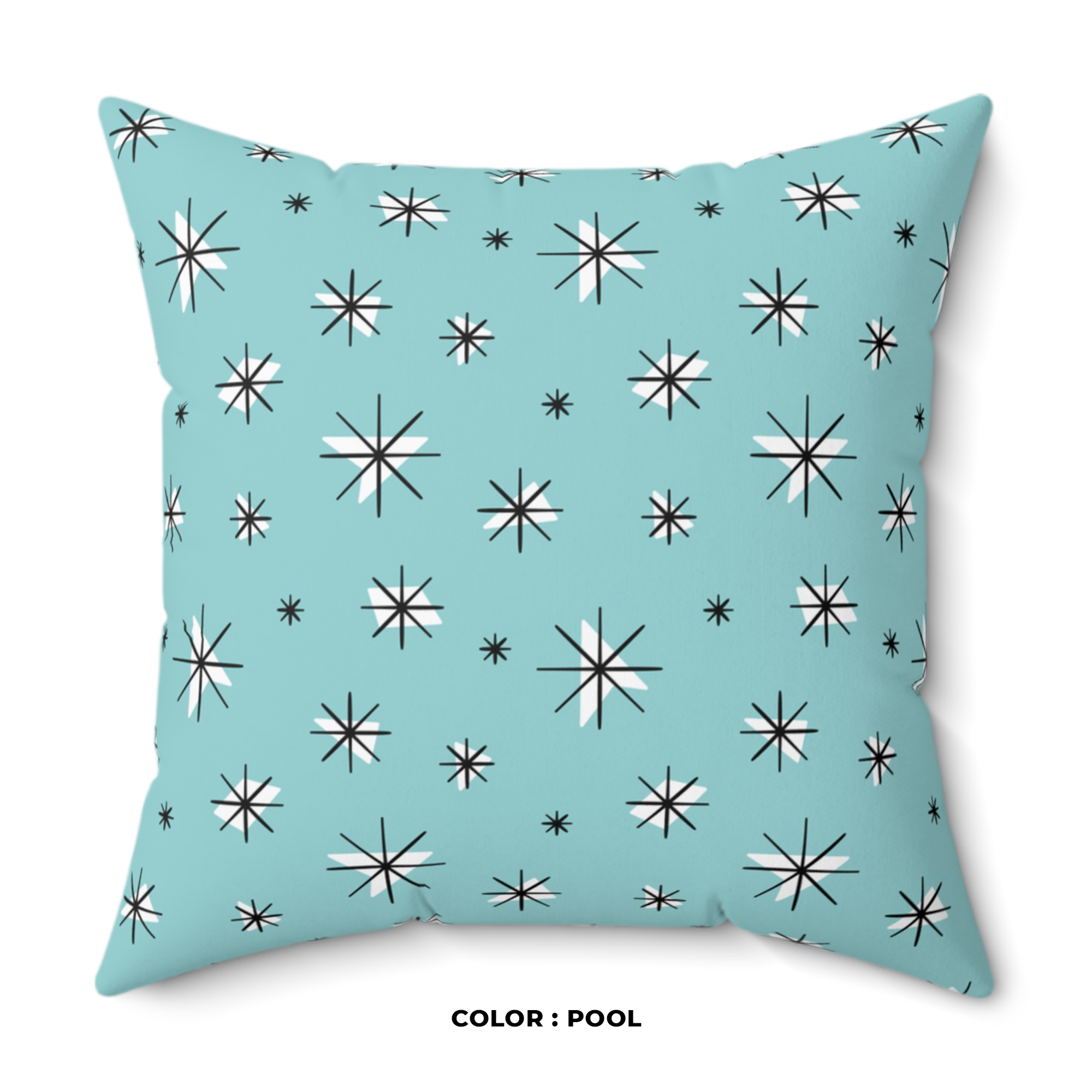 Retro Stars Throw Pillows in Pool product thumbnail image Retro Stars Throw Pillows in Pool product thumbnail image