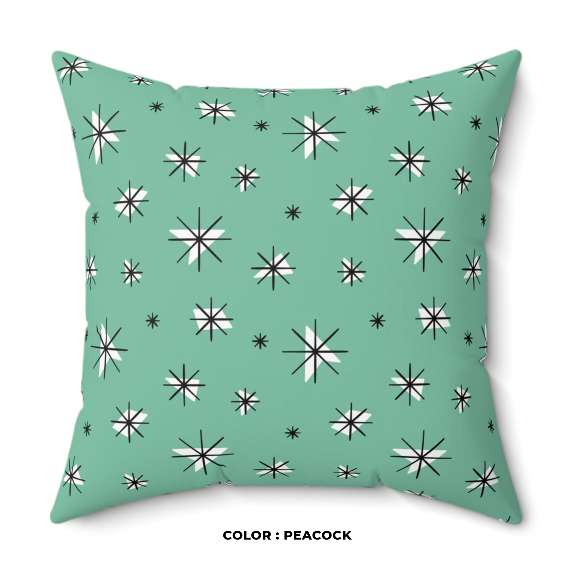 Retro Stars Throw Pillow in Peacock product thumbnail image Retro Stars Throw Pillow in Peacock product thumbnail image