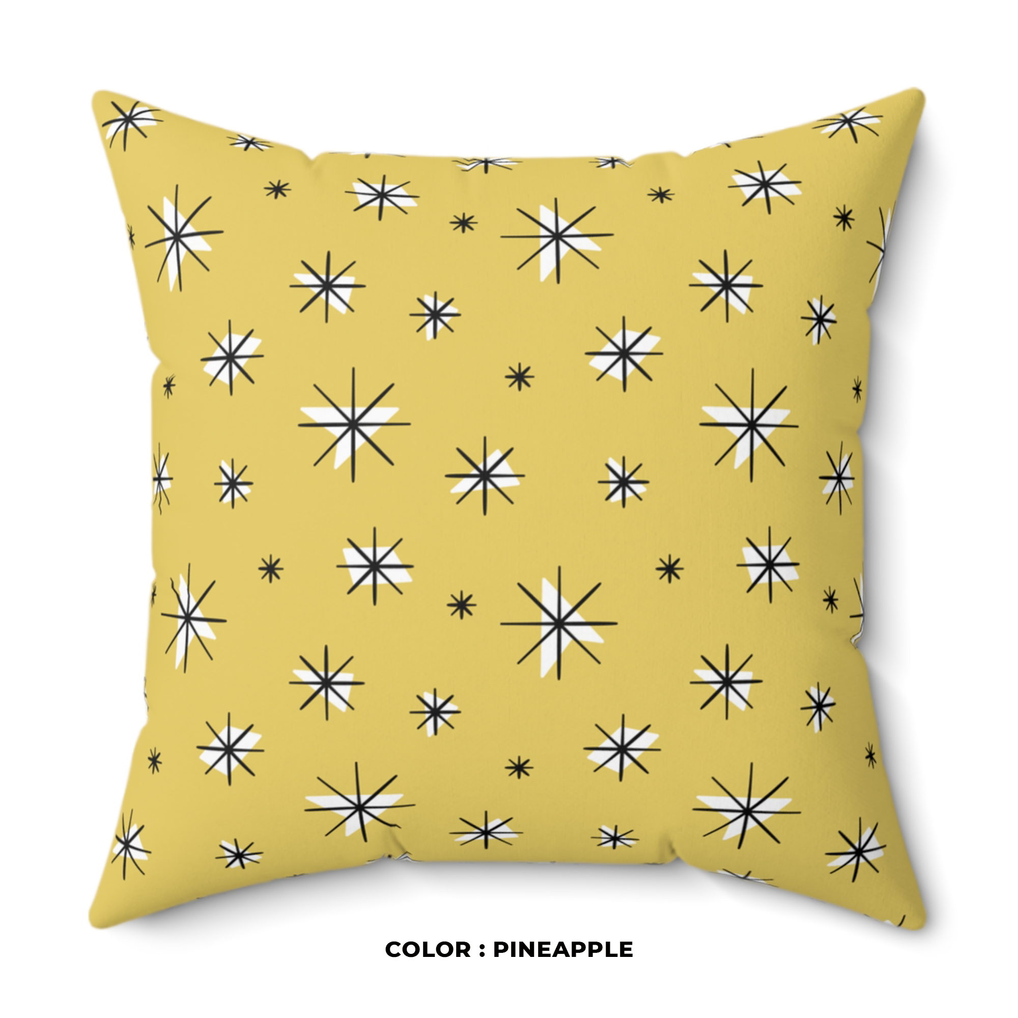 Retro Stars Throw Pillow in Pineapple product thumbnail image Retro Stars Throw Pillow in Pineapple product thumbnail image