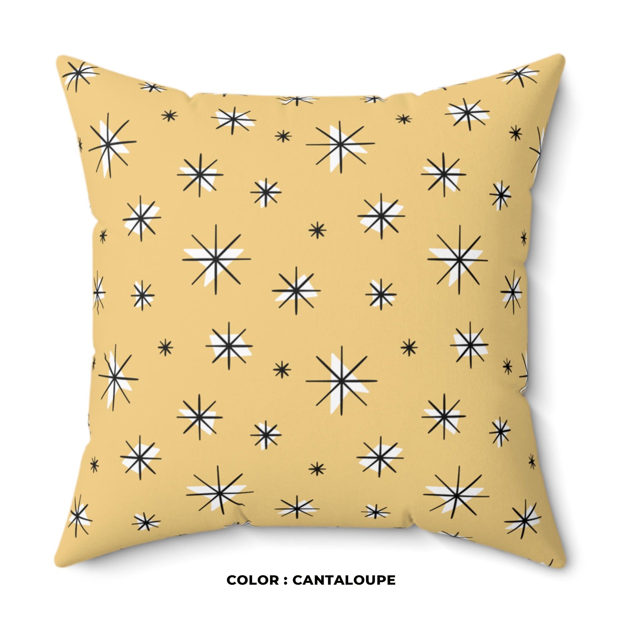 Retro Stars Throw Pillow in Cantaloupe product thumbnail image Retro Stars Throw Pillow in Cantaloupe product thumbnail image