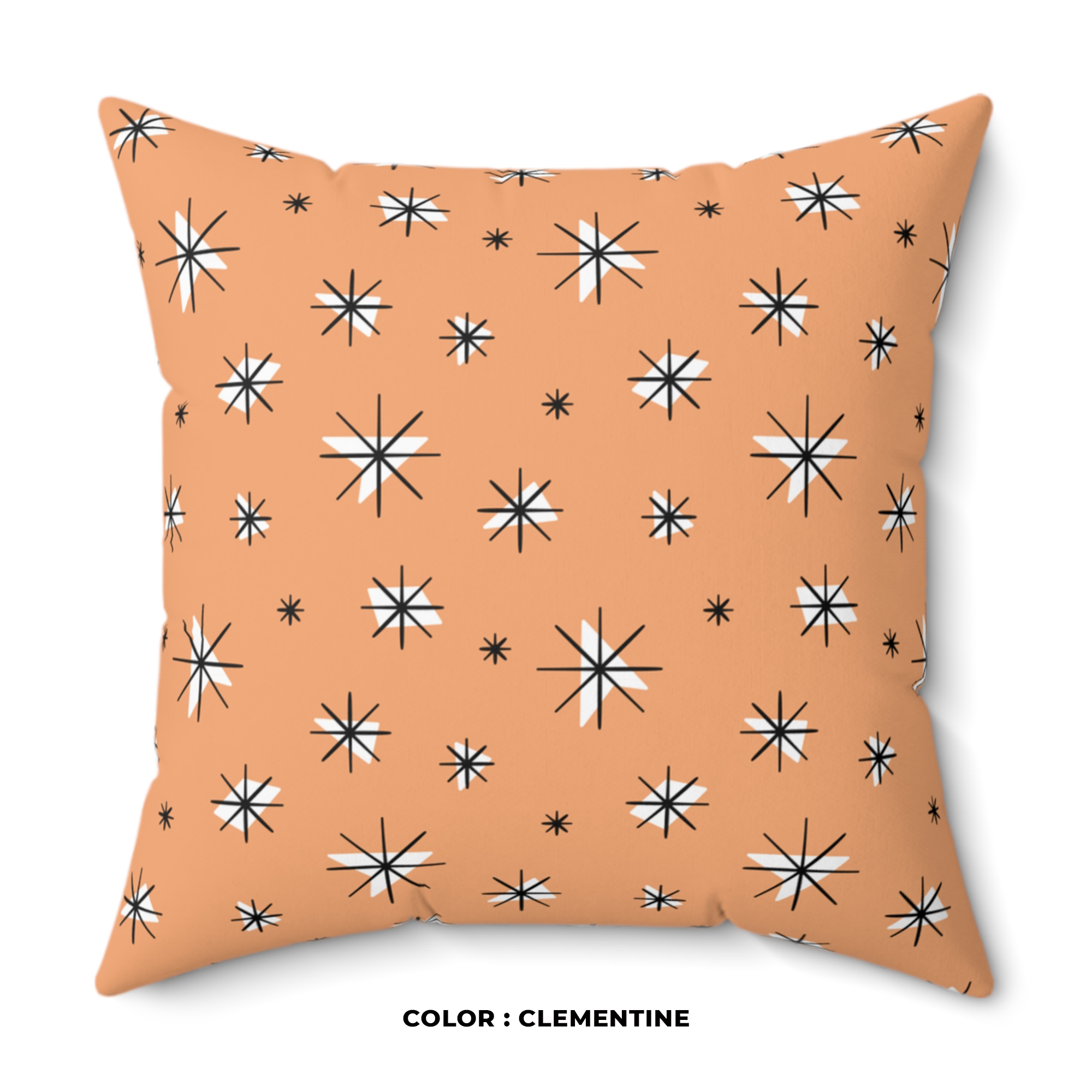 Retro Stars Throw Pillow in Clementine product thumbnail image Retro Stars Throw Pillow in Clementine product thumbnail image