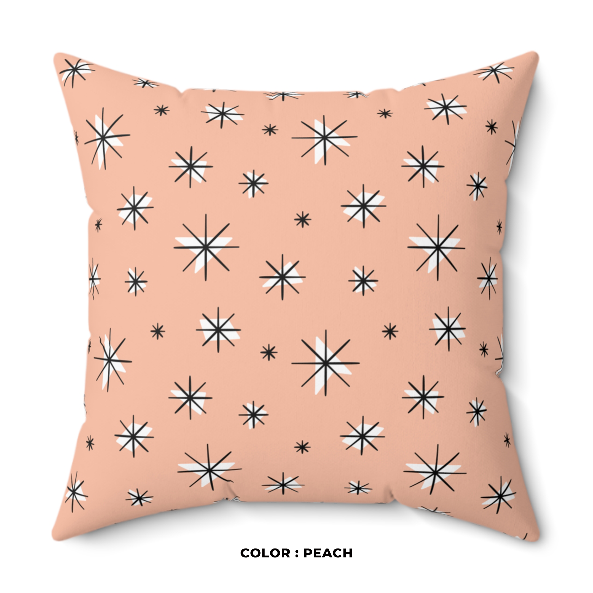 Retro Stars Throw Pillow in Peach product thumbnail image Retro Stars Throw Pillow in Peach product thumbnail image