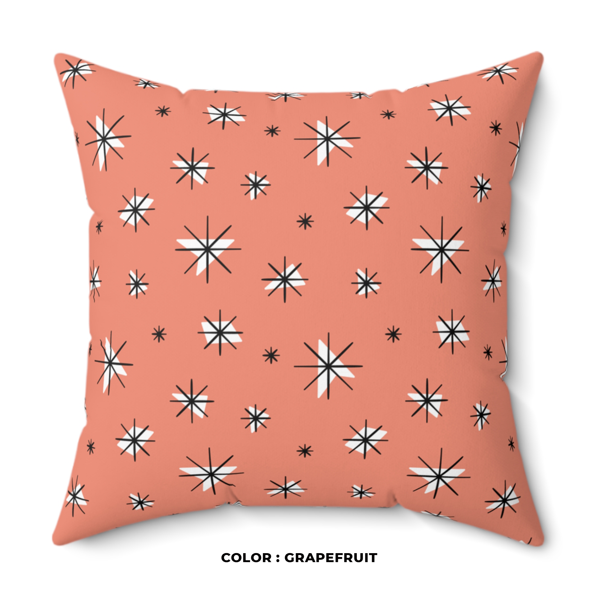 Retro Stars Throw Pillow in Grapefruit product thumbnail image Retro Stars Throw Pillow in Grapefruit product thumbnail image
