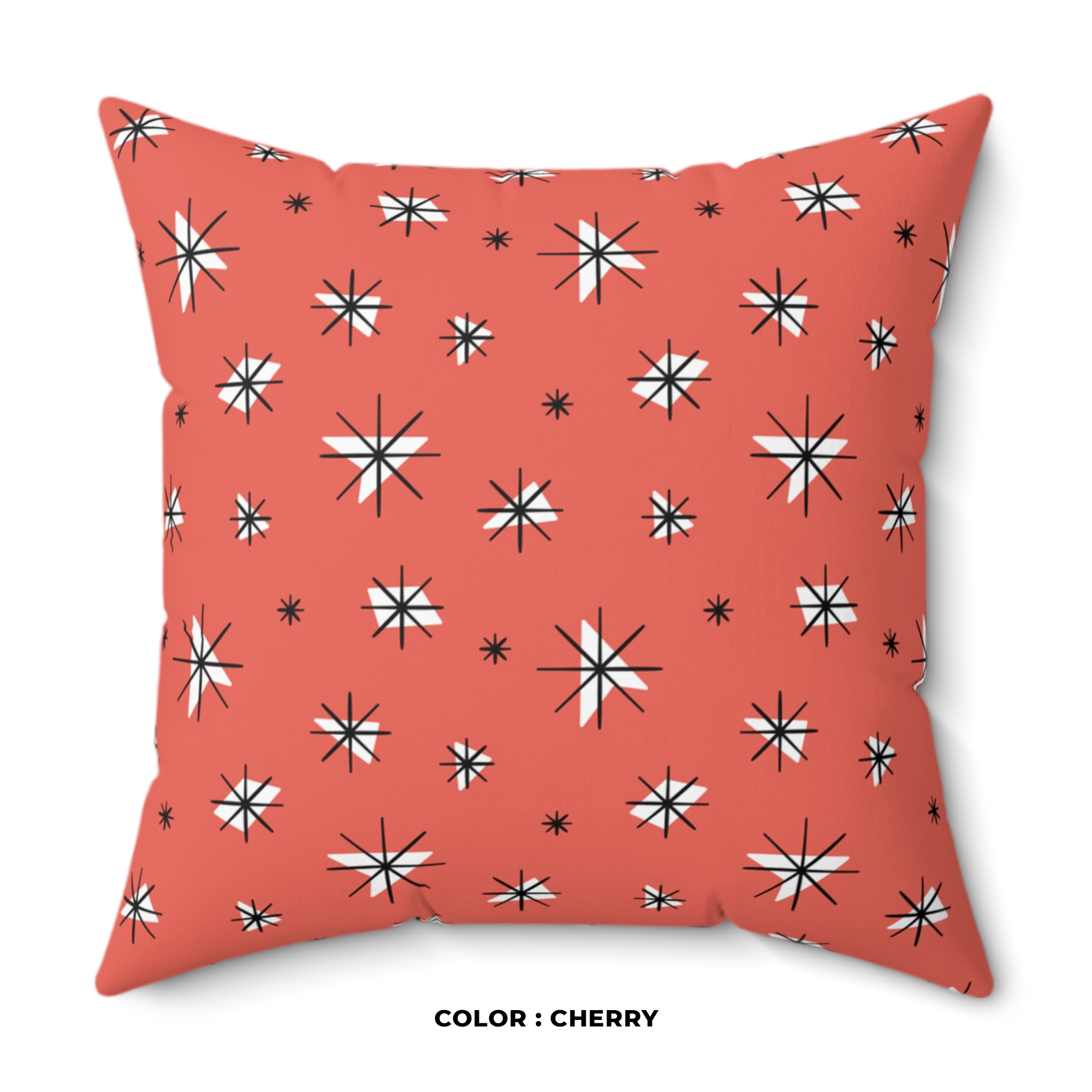 Retro Stars Throw Pillow in Cherry product thumbnail image Retro Stars Throw Pillow in Cherry product thumbnail image