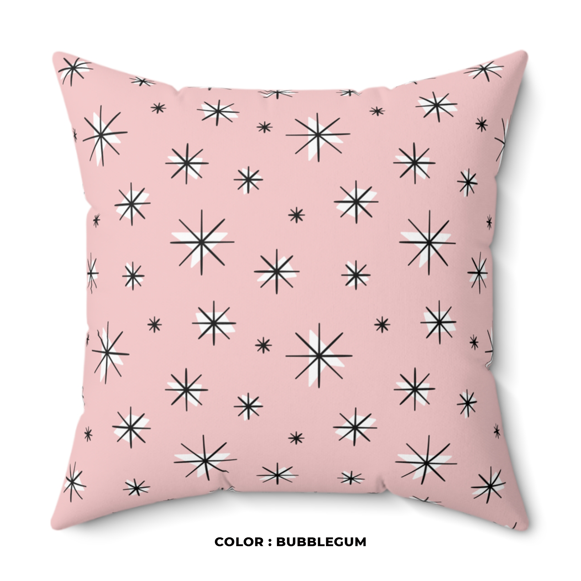 Retro Stars Throw Pillow in Bubblegum product thumbnail image Retro Stars Throw Pillow in Bubblegum product thumbnail image