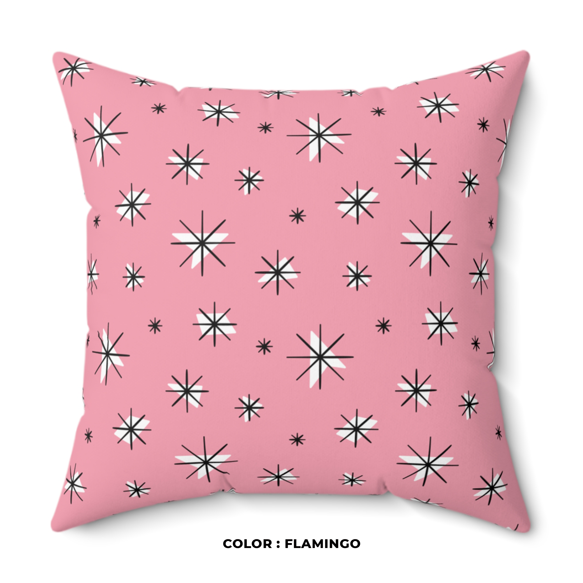 Retro Stars Throw Pillow in Flamingo product thumbnail image Retro Stars Throw Pillow in Flamingo product thumbnail image
