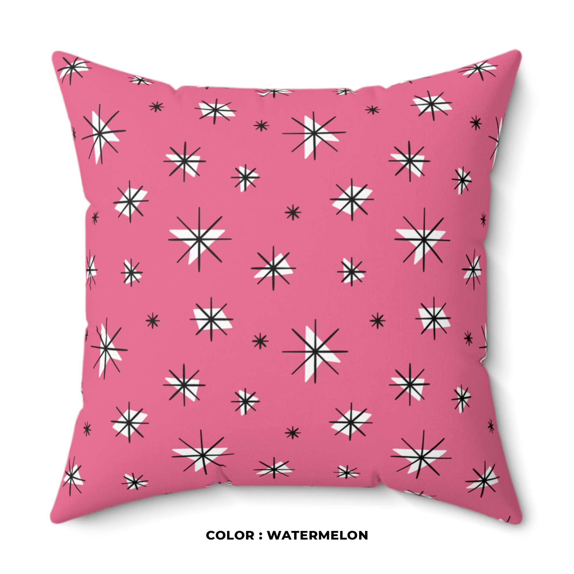 Retro Stars Throw Pillow in Watermelon product thumbnail image Retro Stars Throw Pillow in Watermelon product thumbnail image