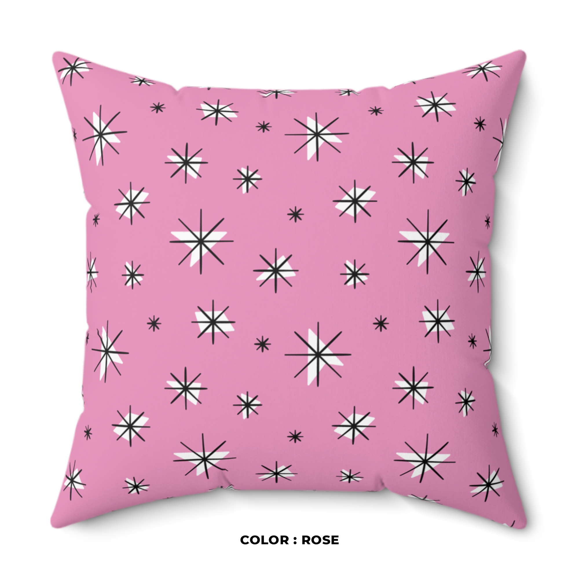 Retro Stars Throw Pillow in Rose product thumbnail image Retro Stars Throw Pillow in Rose product thumbnail image