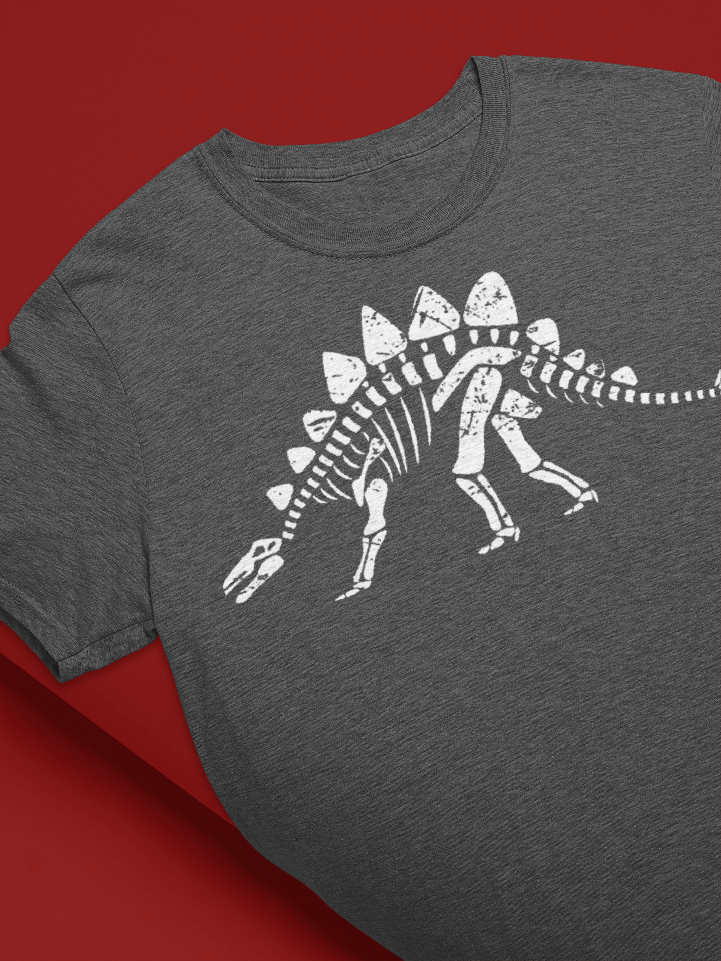 Stegosaurus Skele White- Bloodstone Hollow Original Heavy Cotton Tee Stegosaurus Skele White- Bloodstone Hollow Original Heavy Cotton Tee