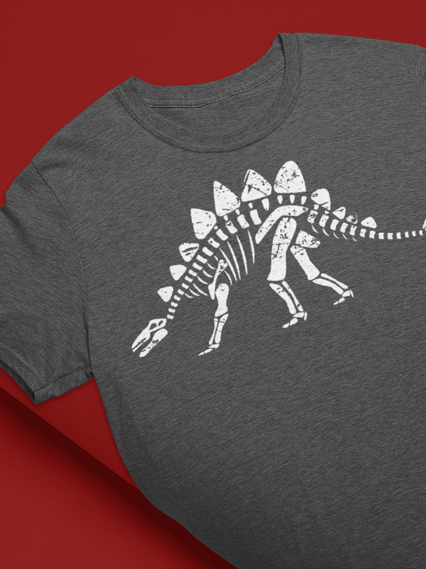 Stegosaurus Skele White- Bloodstone Hollow Original Heavy Cotton Tee product thumbnail image