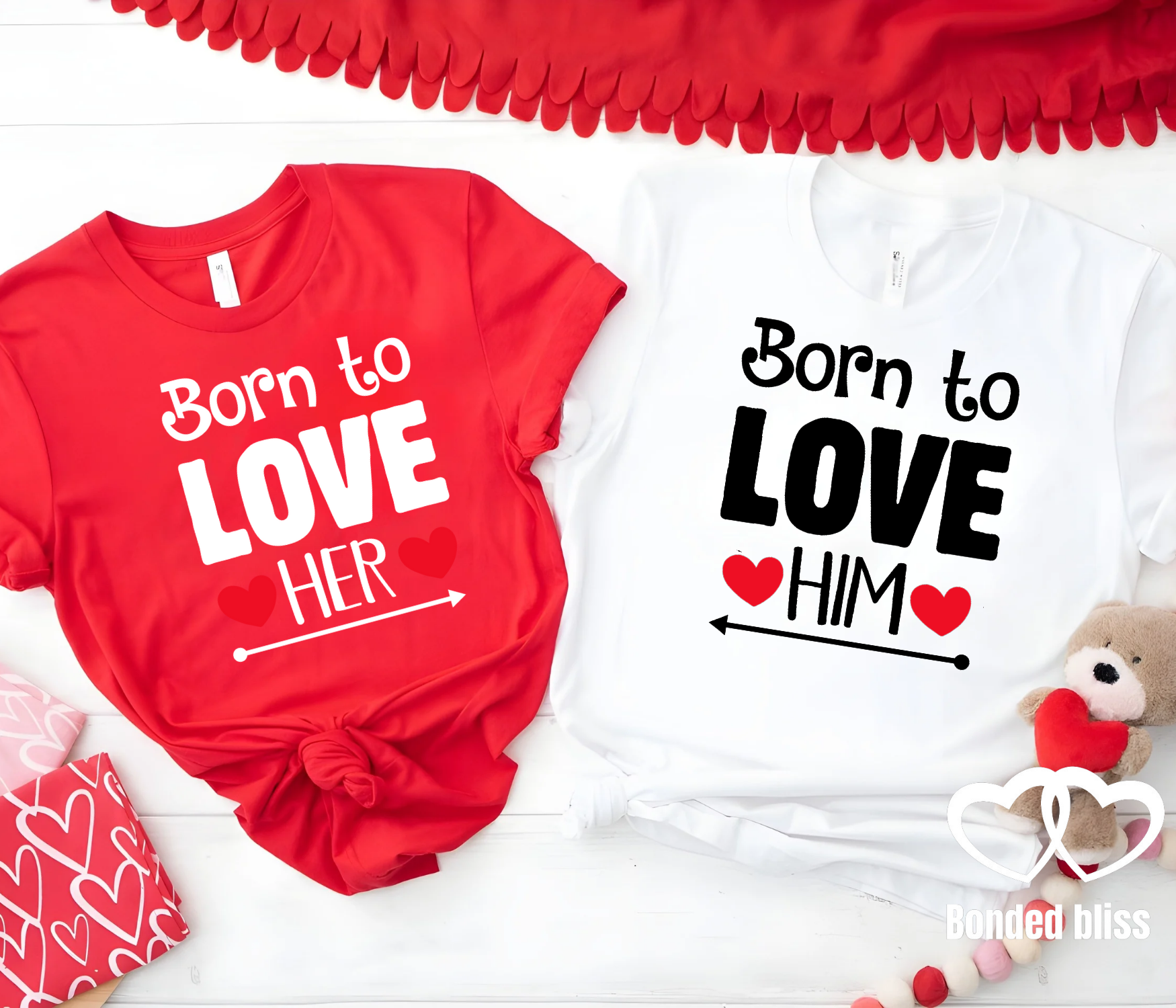 Born to Love Matching Couples T-Shirts