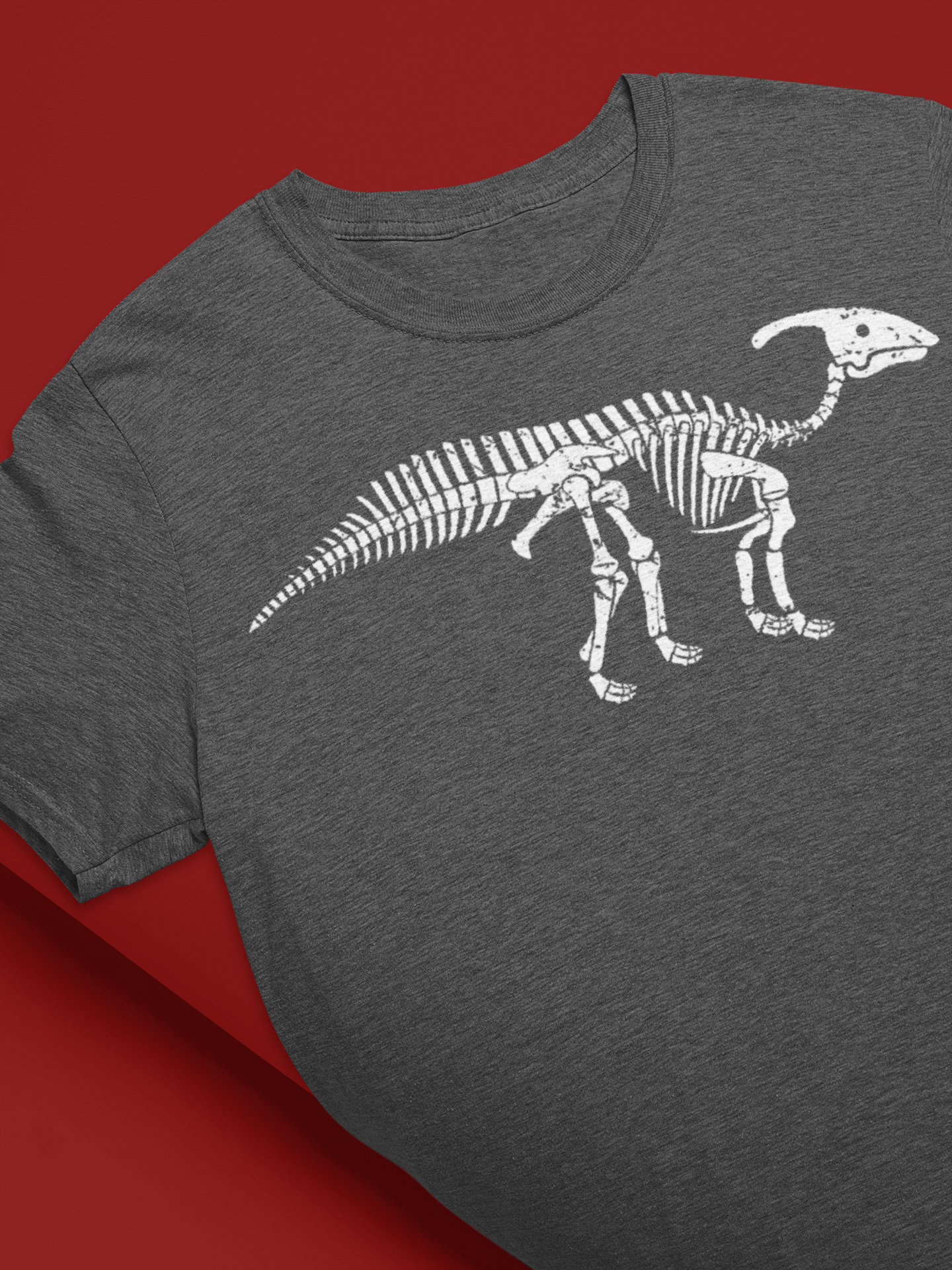 Parasaurolophus Skele White- Bloodstone Hollow Original Heavy Cotton Tee product thumbnail image