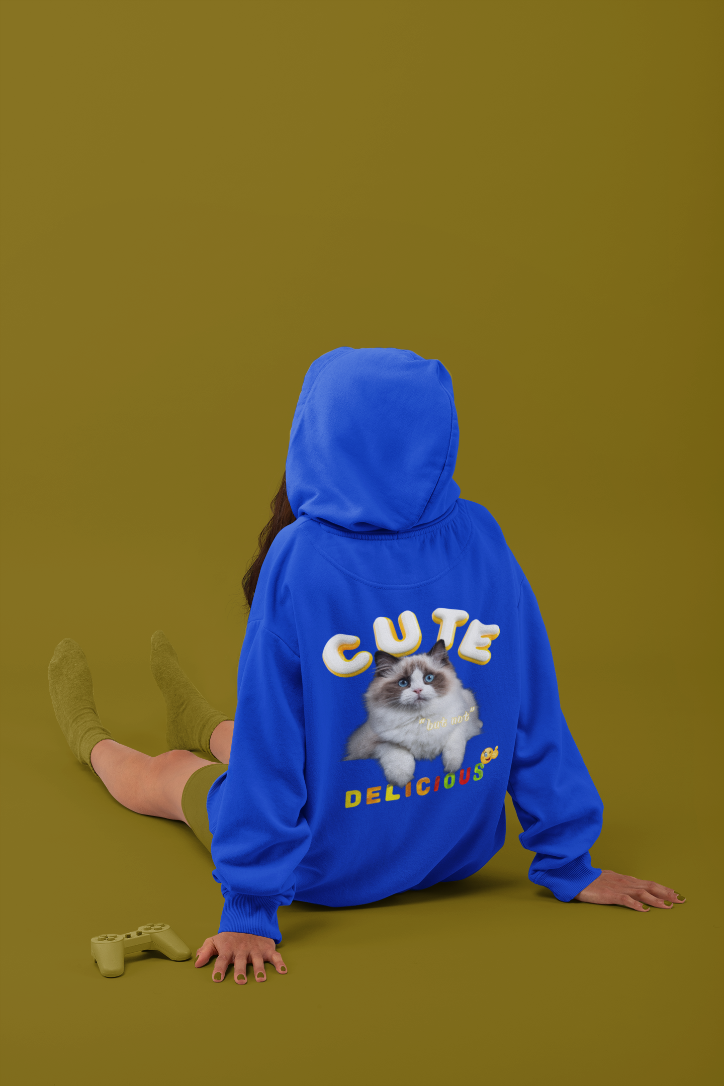 "Cute but Not Delicious" Three-Panel Fleece Hoodie – Adorable Style with a Message product thumbnail image