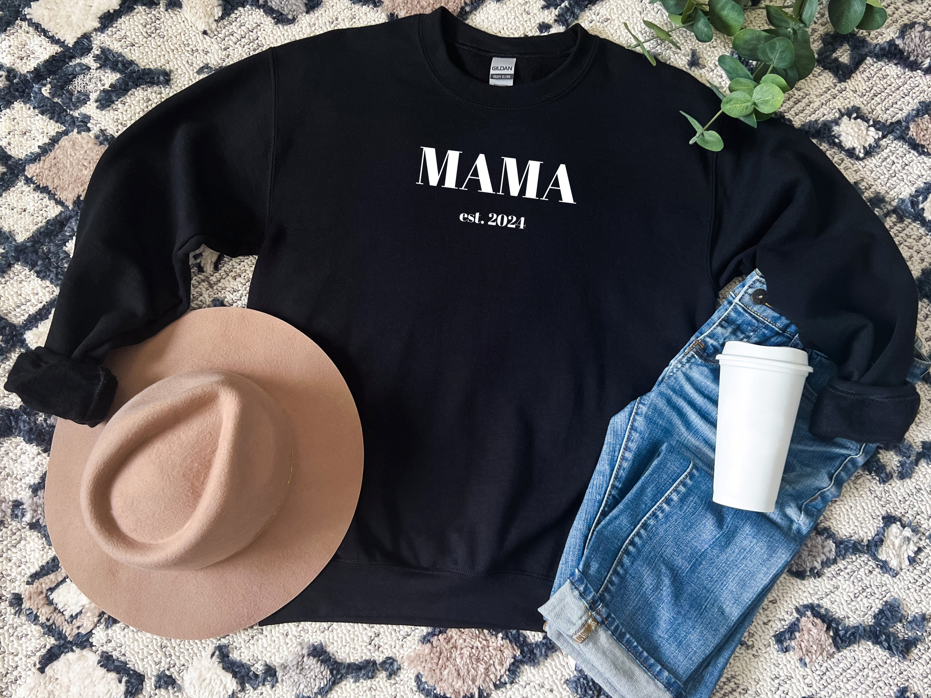 Mama est 2024 Sweatshirt, Mom Birthday Present, New Mom Sweater, Mama Sweatshirt product thumbnail image Mama est 2024 Sweatshirt, Mom Birthday Present, New Mom Sweater, Mama Sweatshirt product thumbnail image