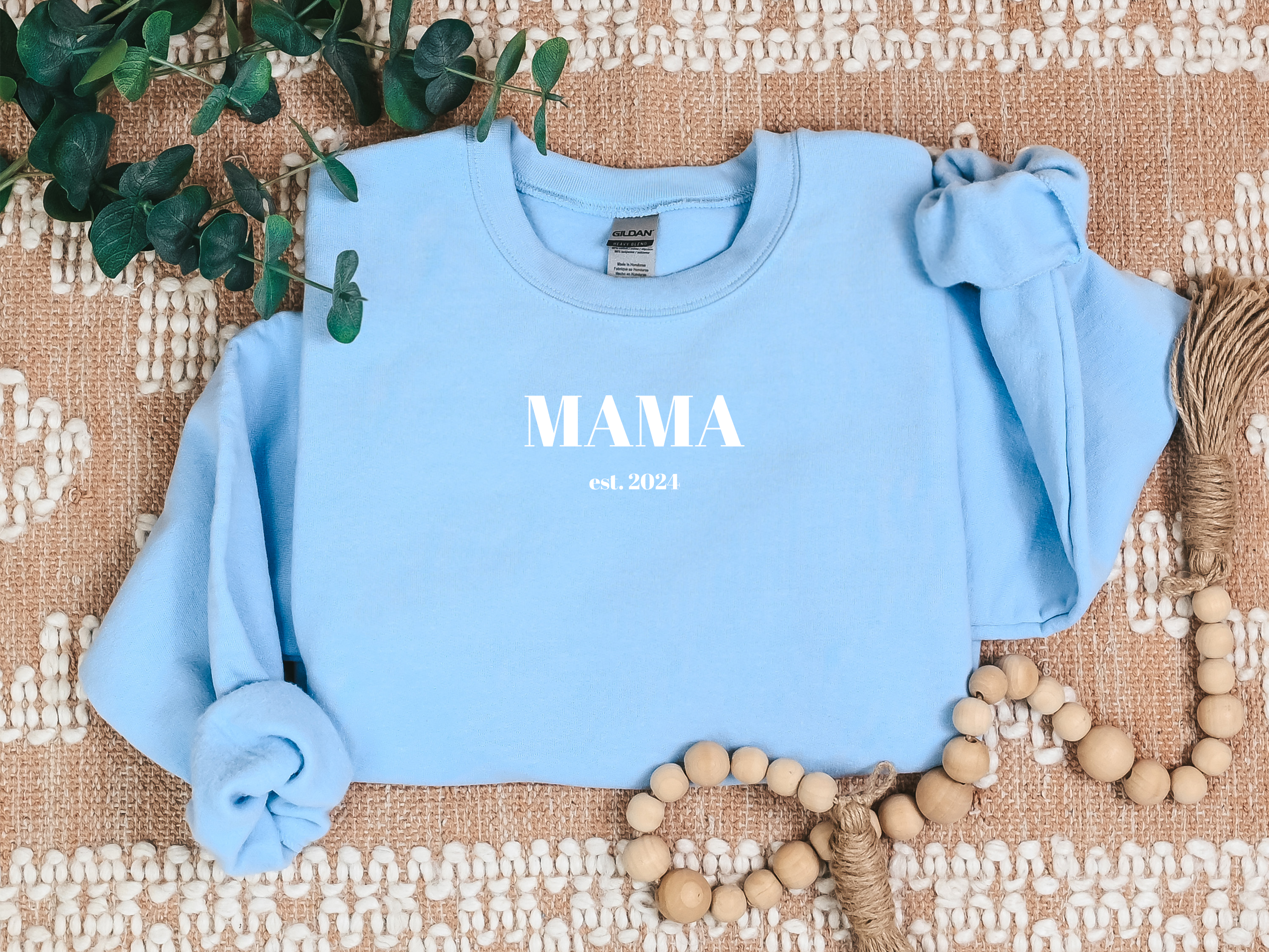 Mama est 2024 Sweatshirt, Mom Birthday Present, New Mom Sweater, Mama Sweatshirt product thumbnail image Mama est 2024 Sweatshirt, Mom Birthday Present, New Mom Sweater, Mama Sweatshirt product thumbnail image