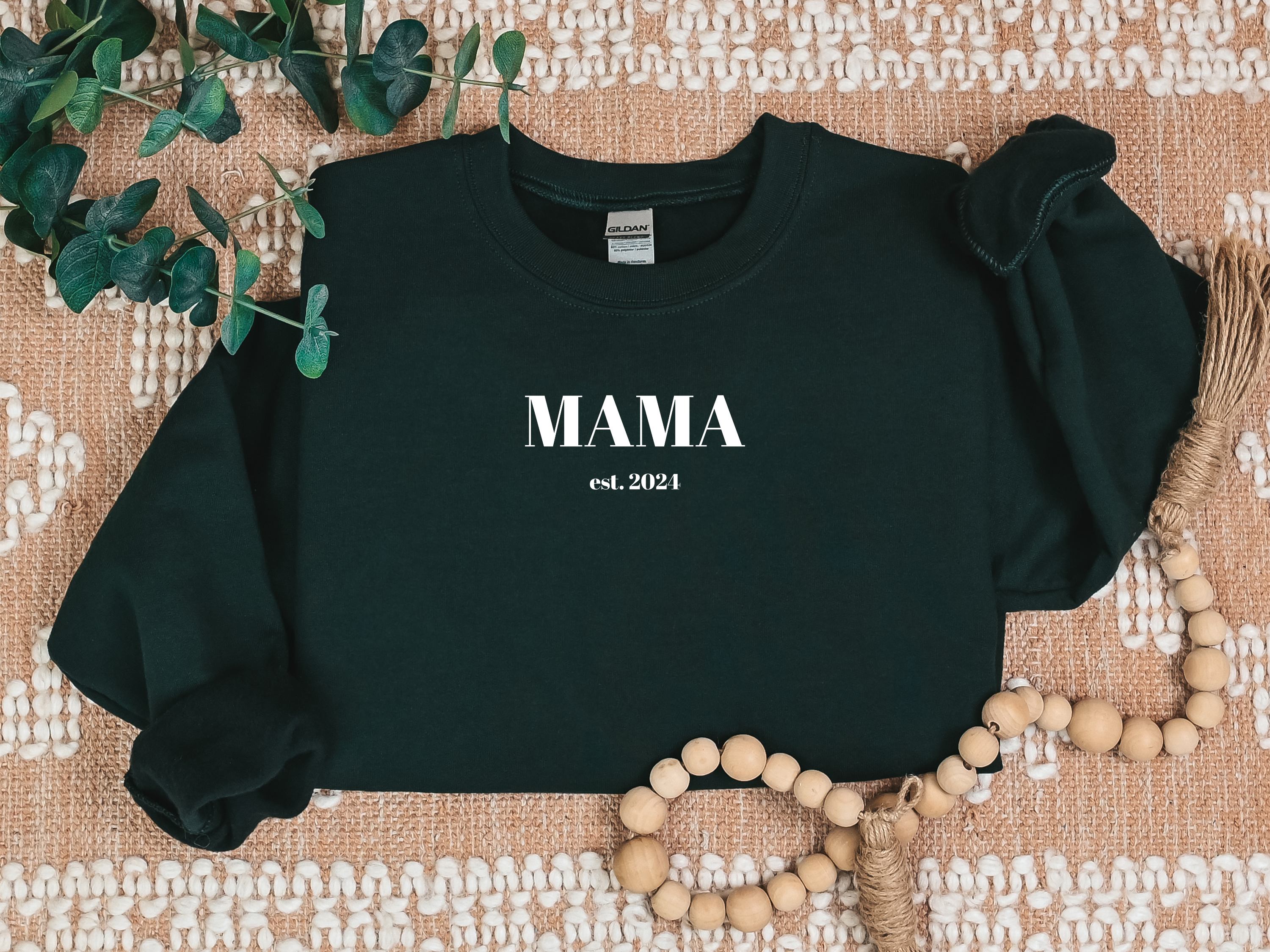 Mama est 2024 Sweatshirt, Mom Birthday Present, New Mom Sweater, Mama Sweatshirt product thumbnail image Mama est 2024 Sweatshirt, Mom Birthday Present, New Mom Sweater, Mama Sweatshirt product thumbnail image