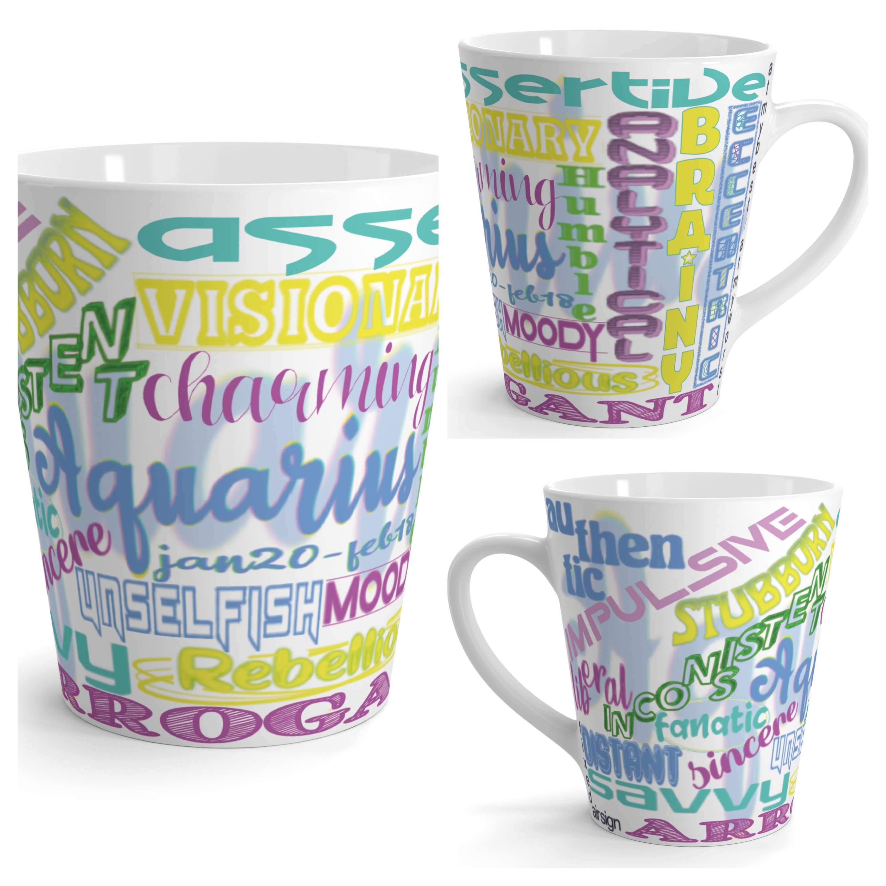 Aquarius Trait Latte Mug 12oz Aquarius Trait Latte Mug 12oz