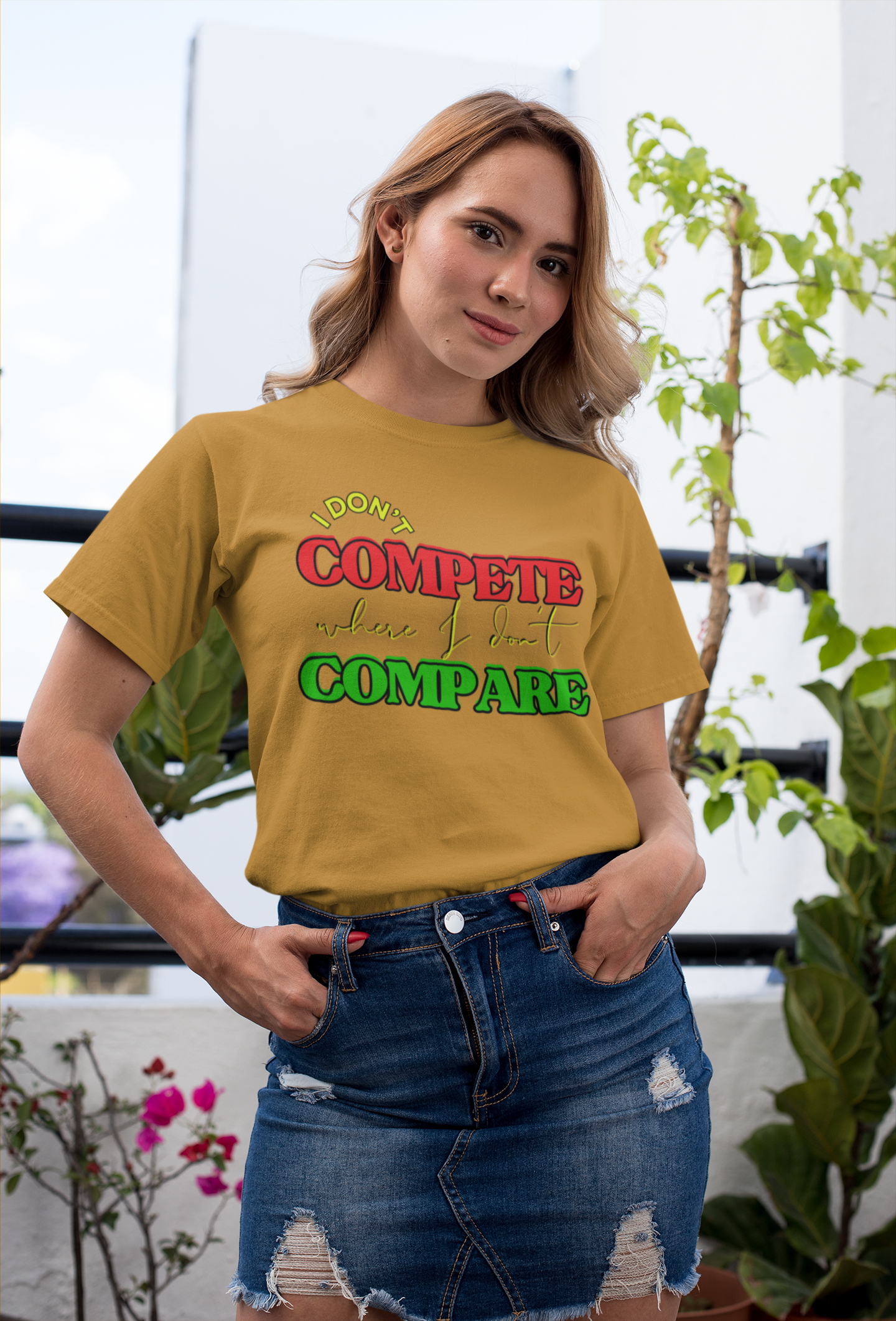 I Don't Compete, Where I Don't Compare, Self Love T-Shirt, Melanin T-Shirts for Black Women, Black Girl Magic,  product thumbnail image