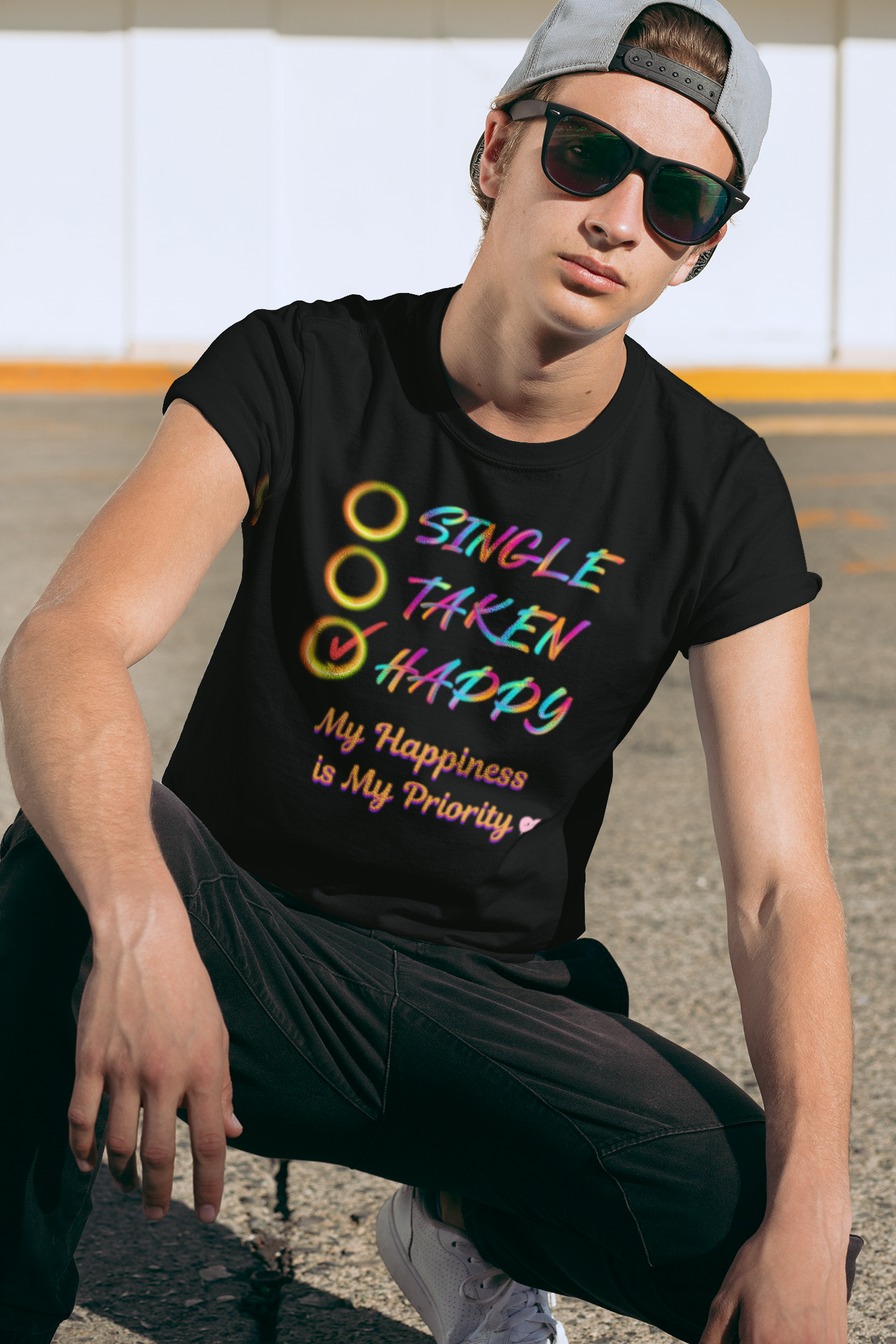 My Happiness is My Priority, Unisex Midweight T-shirt, Valentine to Myself T-Shirt, Valentine T-Shirt, Self-Love T-Shirts, Taken, Single Happy product thumbnail image
