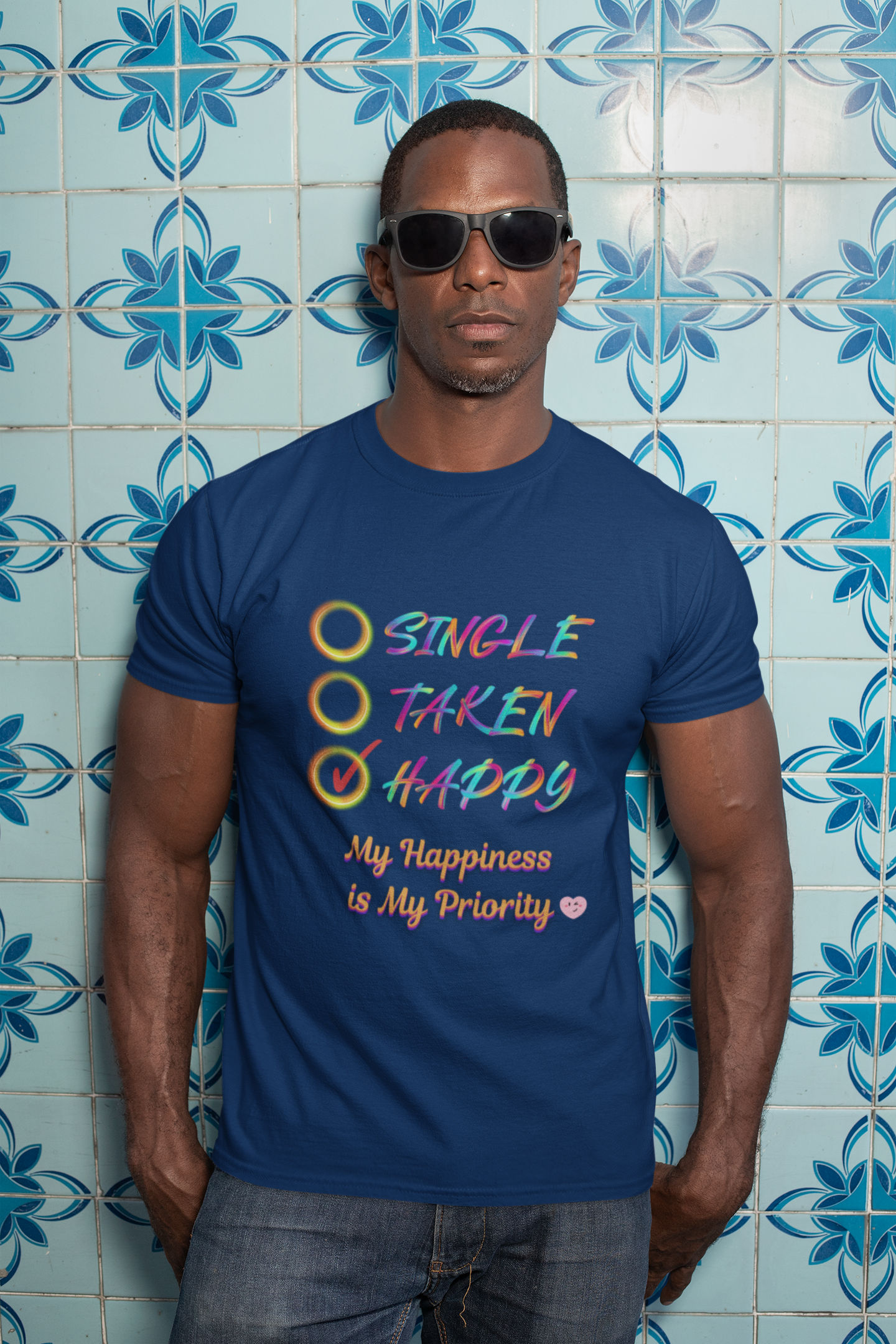 My Happiness is My Priority, Unisex Midweight T-shirt, Valentine to Myself T-Shirt, Valentine T-Shirt, Self-Love T-Shirts, Taken, Single Happy