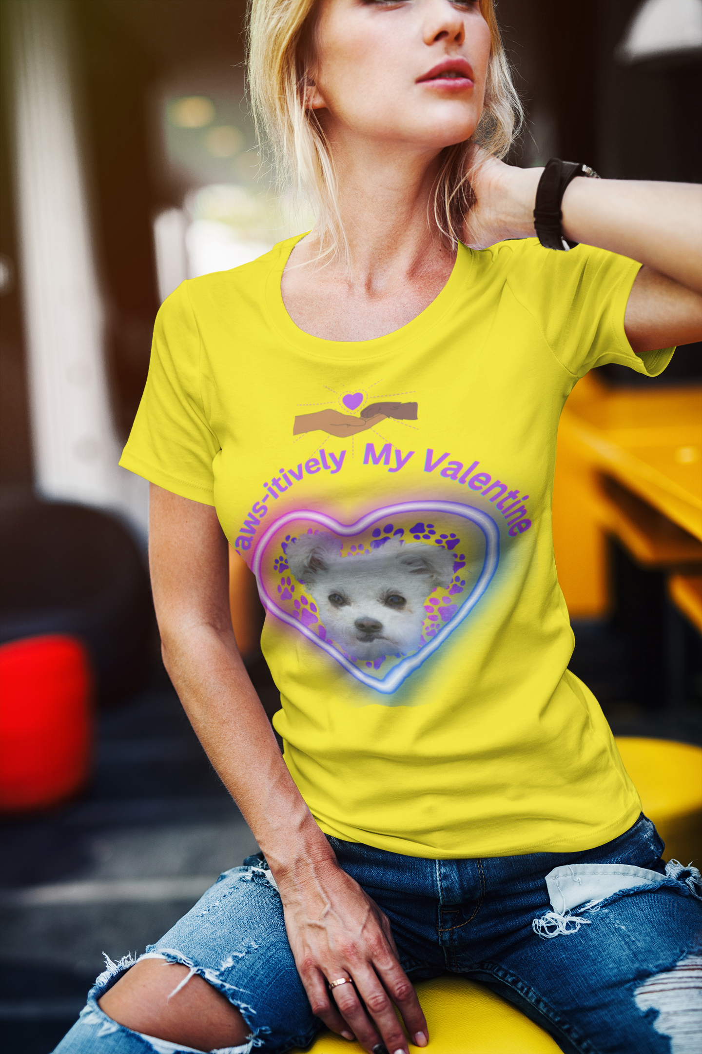 Paws-itively My Valentine a Personalized T-Shirt for Pet Lovers, Unisex Jersey T-Shirt, A Must Have for Pet Lovers product thumbnail image