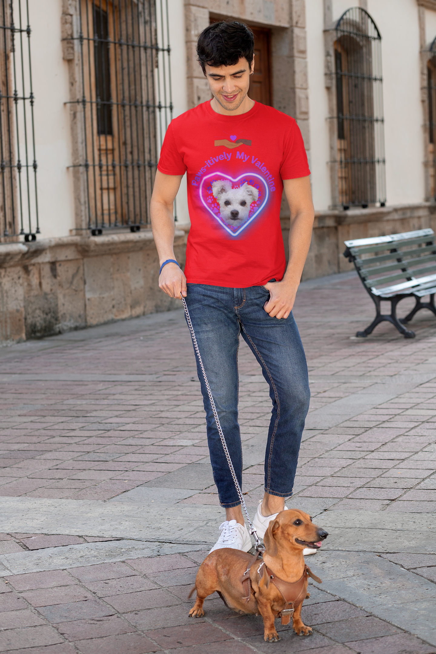Paws-itively My Valentine a Personalized T-Shirt for Pet Lovers, Unisex Jersey T-Shirt, A Must Have for Pet Lovers product thumbnail image