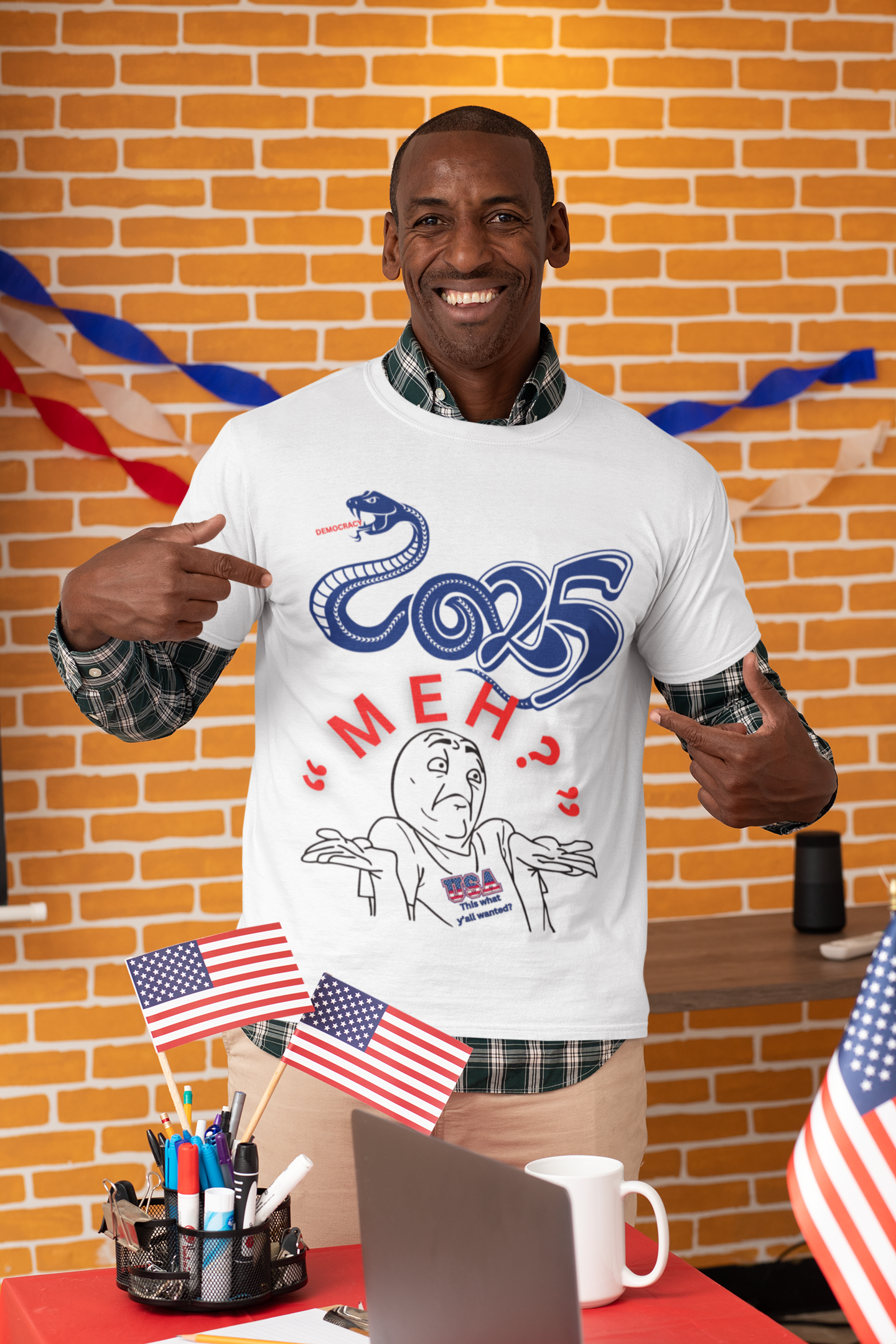 2025 "Meh" T-Shirt Unisex Jersey Short Sleeve Tee, Funny 2025 T-Shirt, New Year's T-Shirt, 92% Black Women, Black Girl Magic,  product thumbnail image